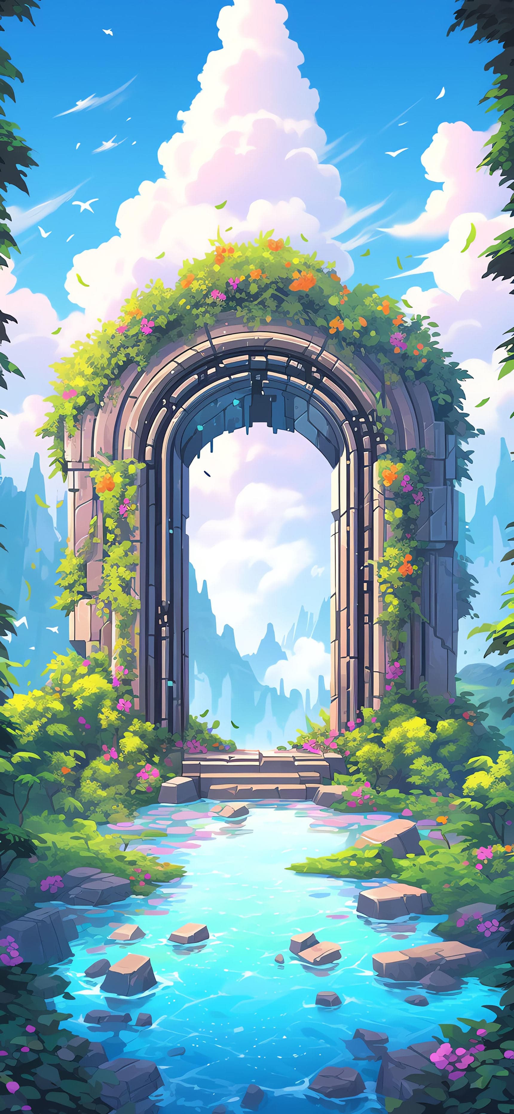 Floral Portal Vista - free phone wallpaper