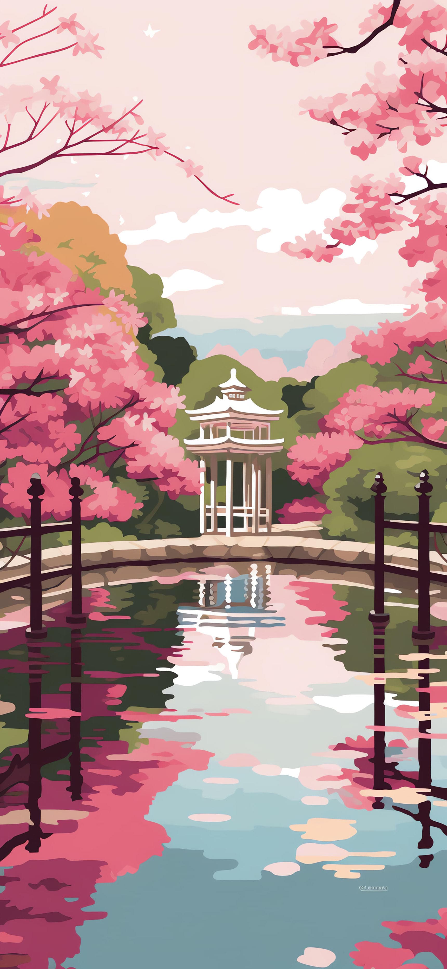 Sakura Garden Serenity - free phone wallpaper