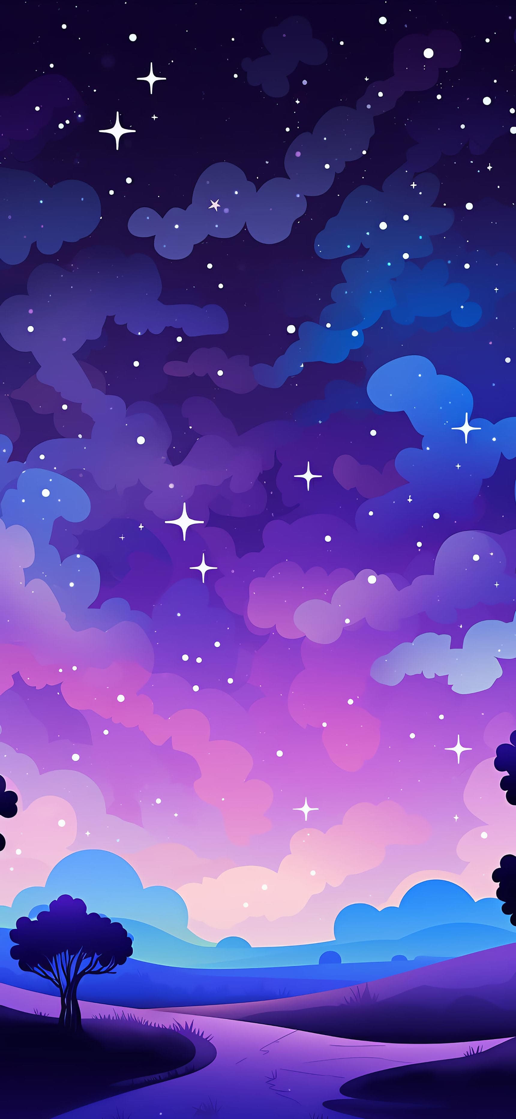 Starry Nightscape Dream - free phone wallpaper