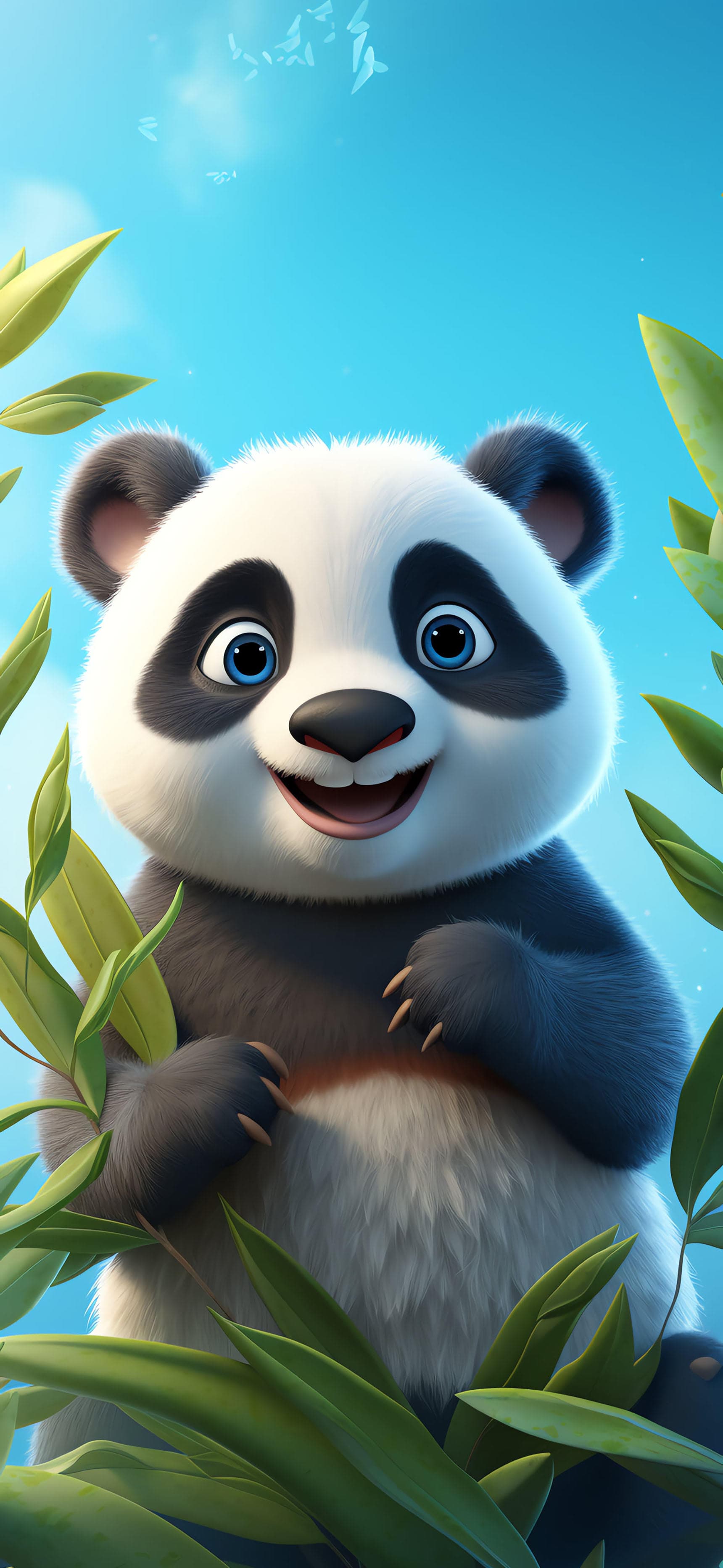 Happy Panda Portrait - free phone wallpaper