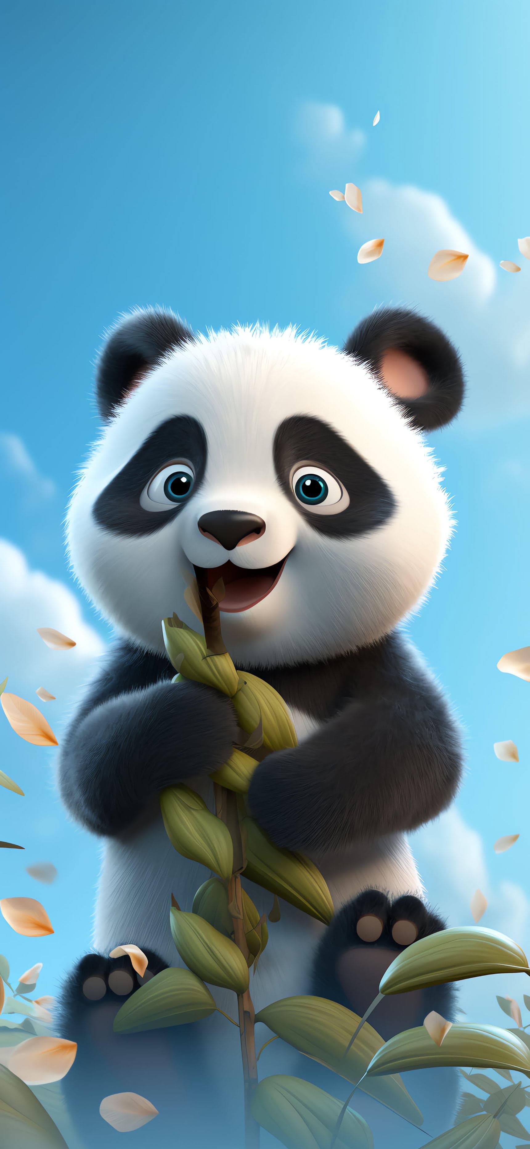 Panda Bamboo Munch - free phone wallpaper