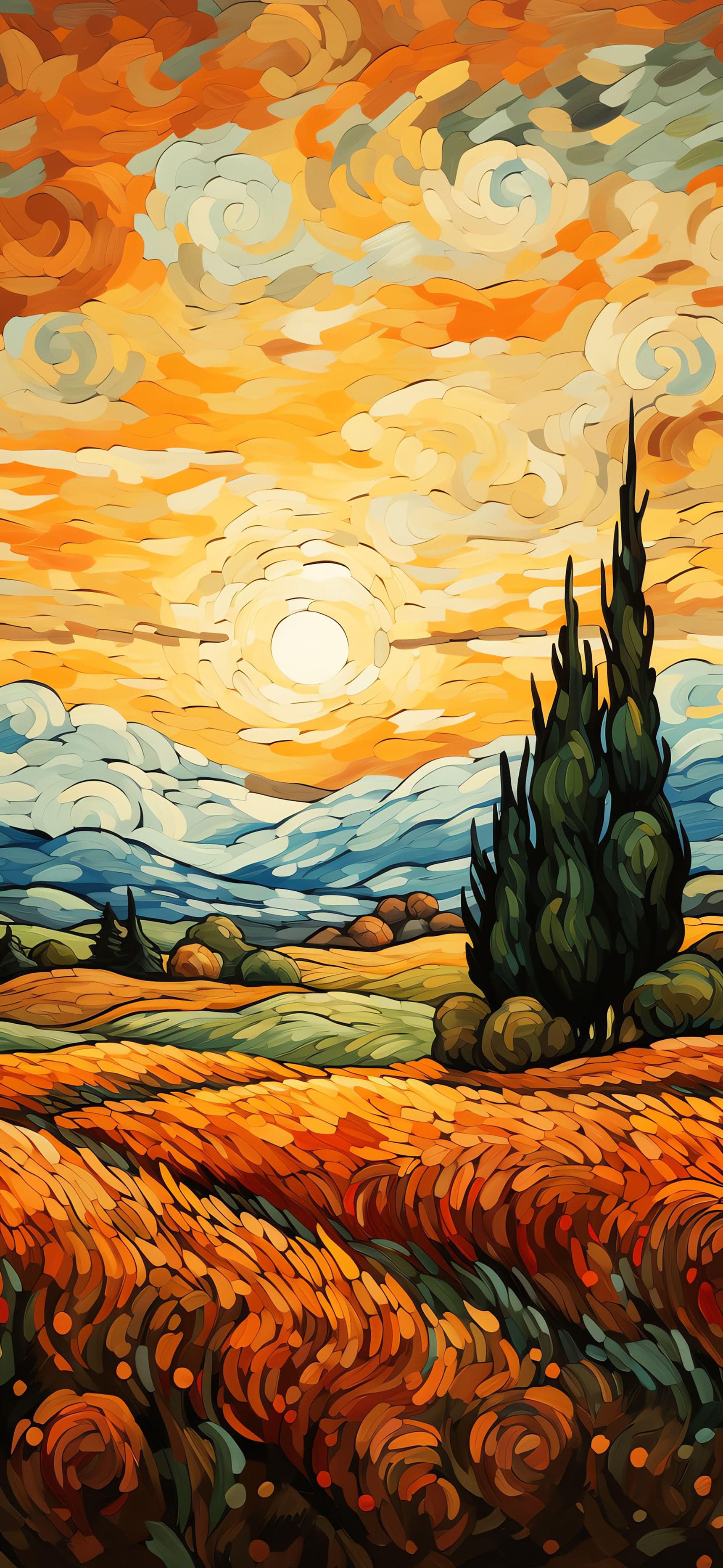 Painted Fields - free phone wallpaper