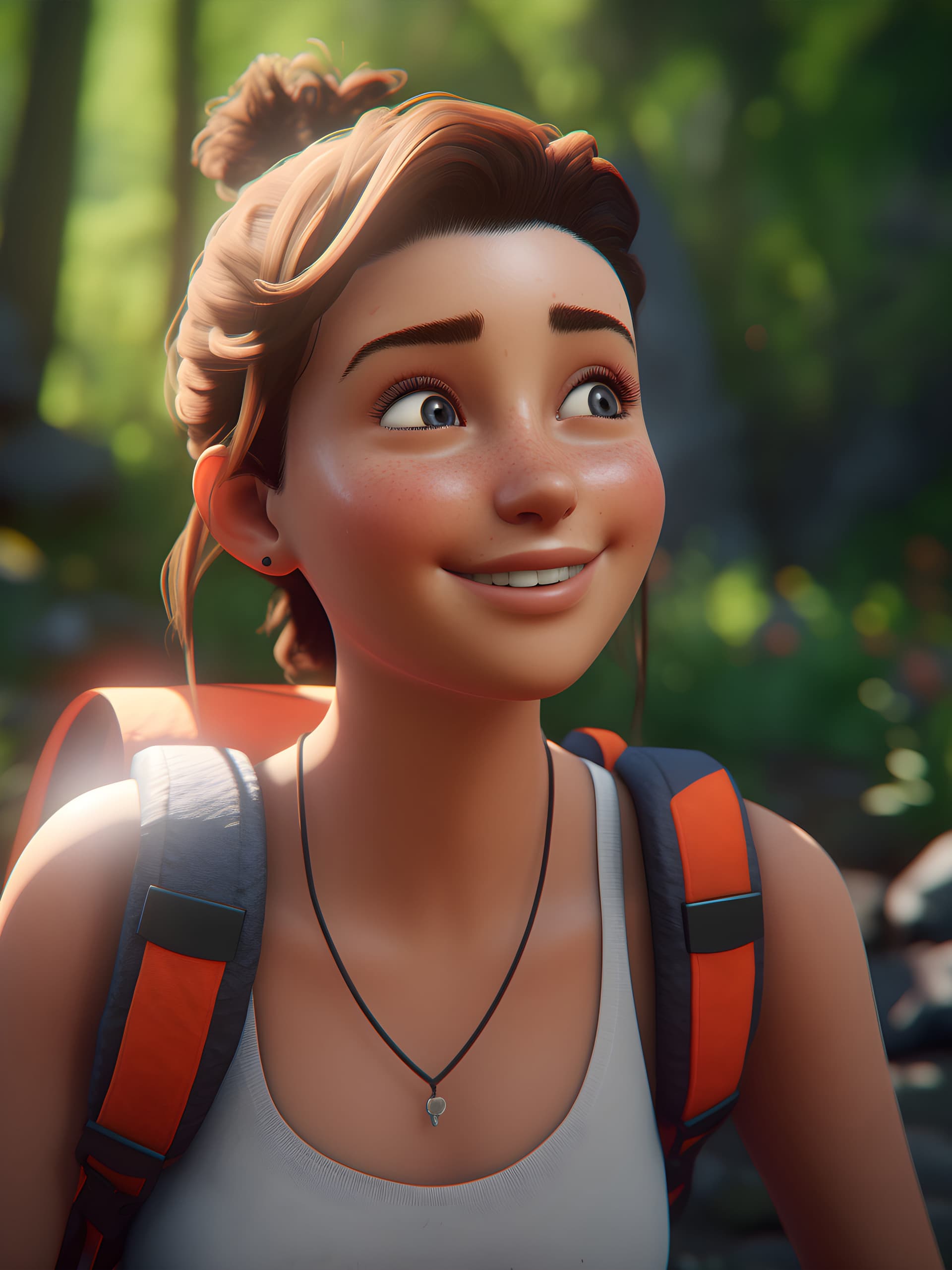 Animated Hiker Portrait - free phone wallpaper
