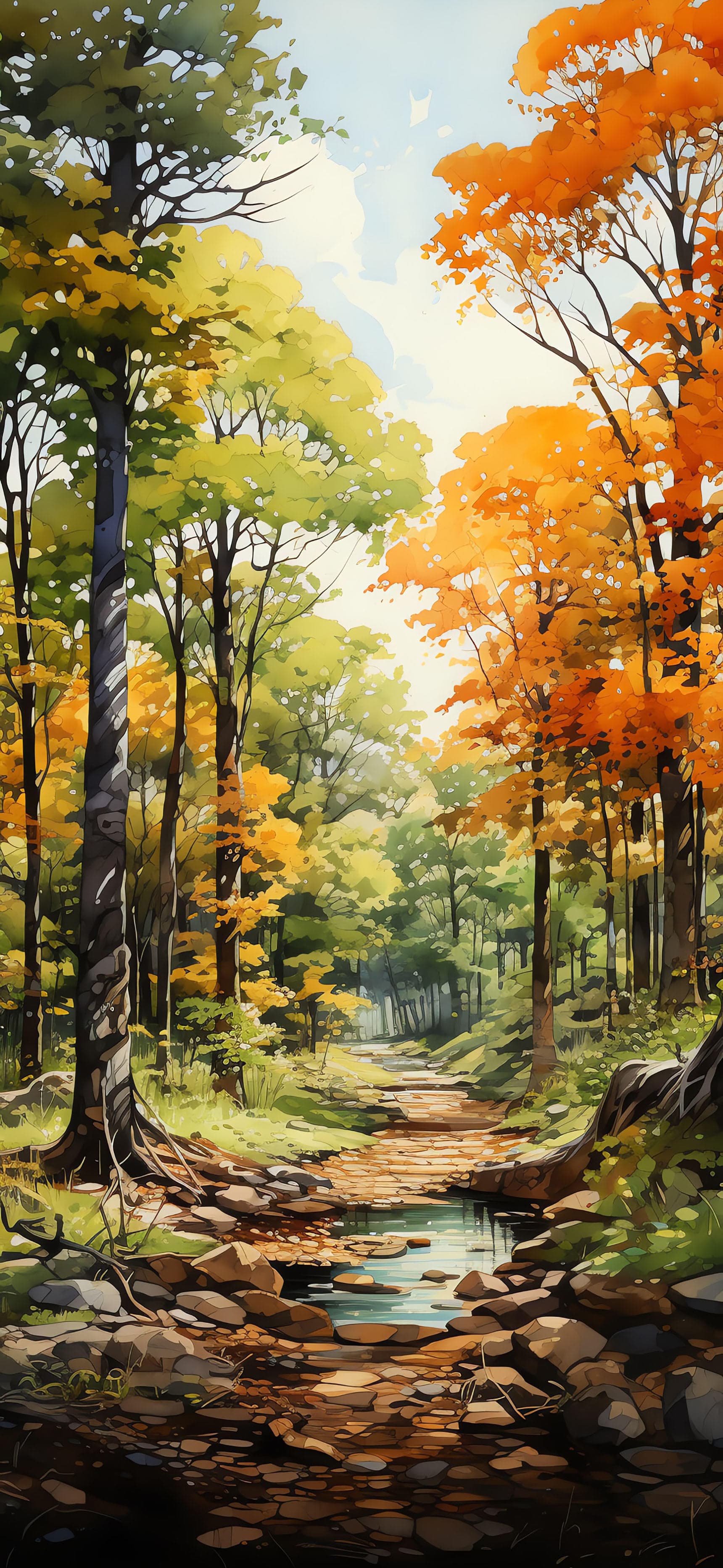 Autumnal Pathway - free phone wallpaper