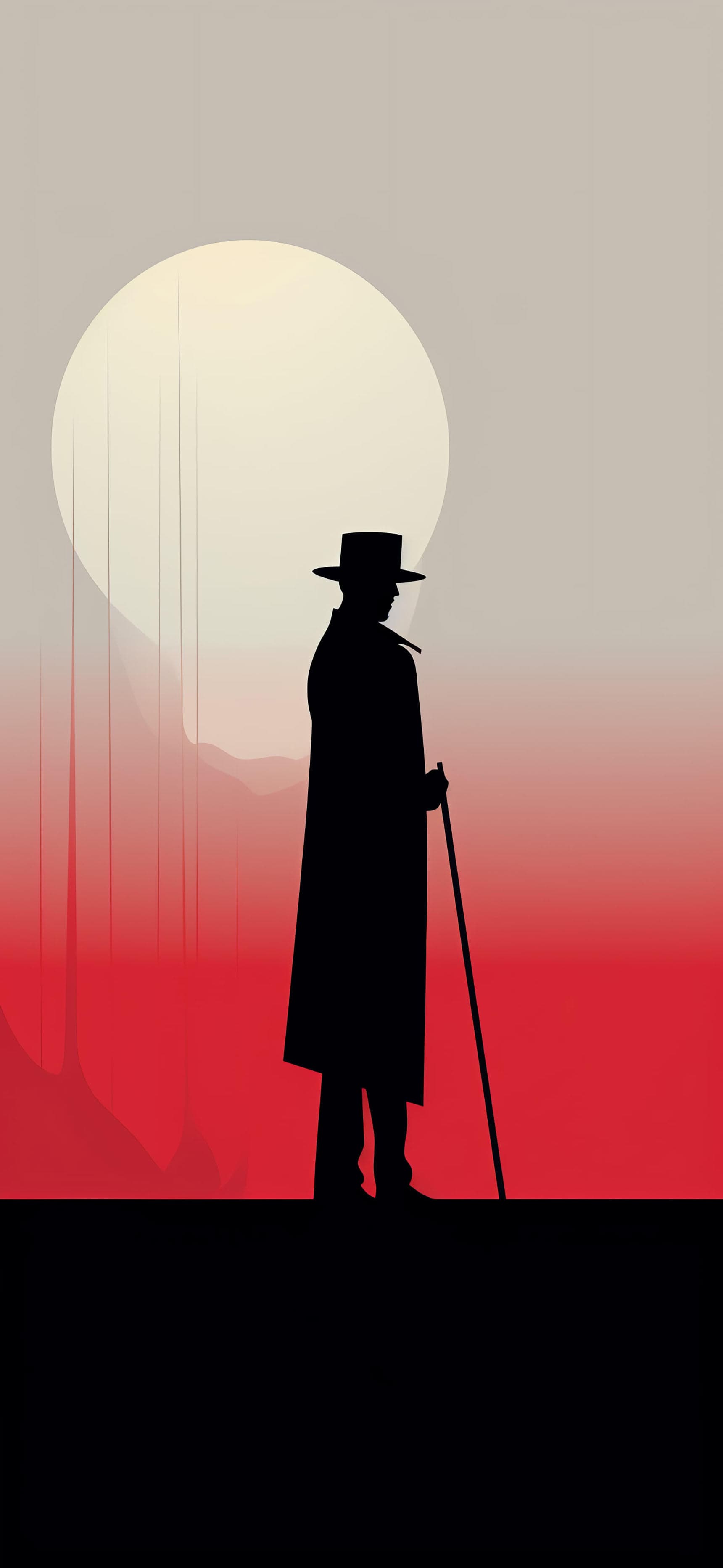 Silhouette Cowboy - free phone wallpaper