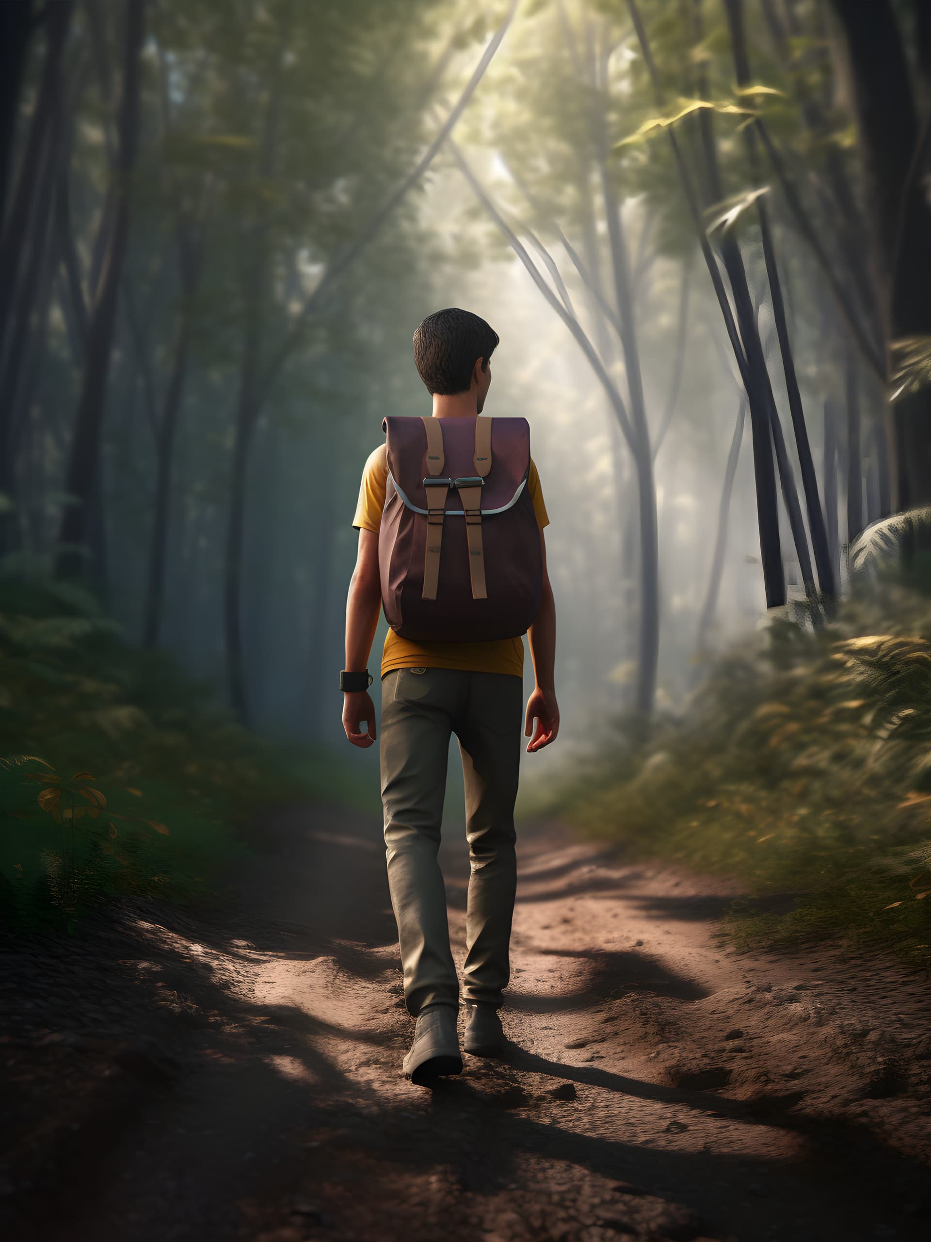 Forest Trail Wanderer - free phone wallpaper
