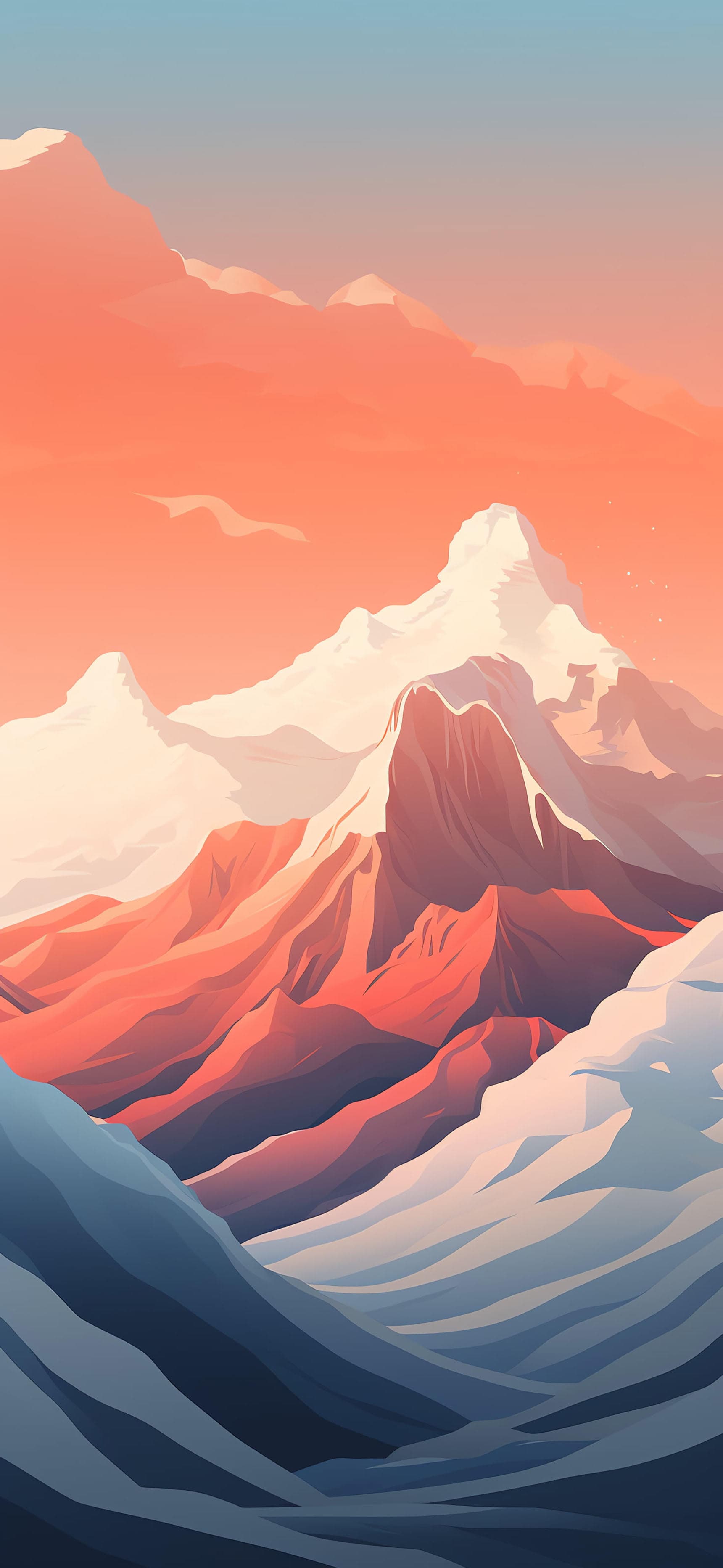 Painted Mountain Peaks - free phone wallpaper