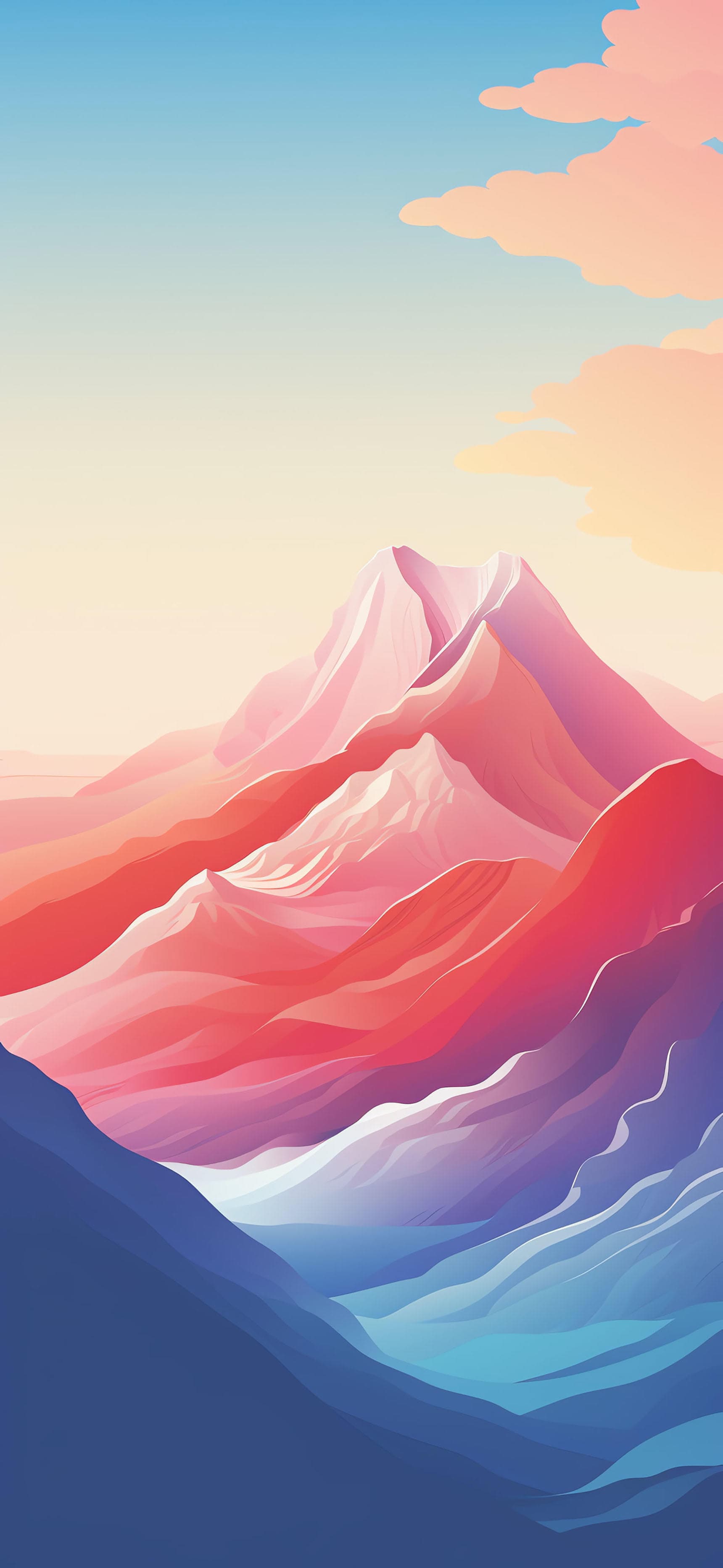 Pastel Mountainscape - free phone wallpaper