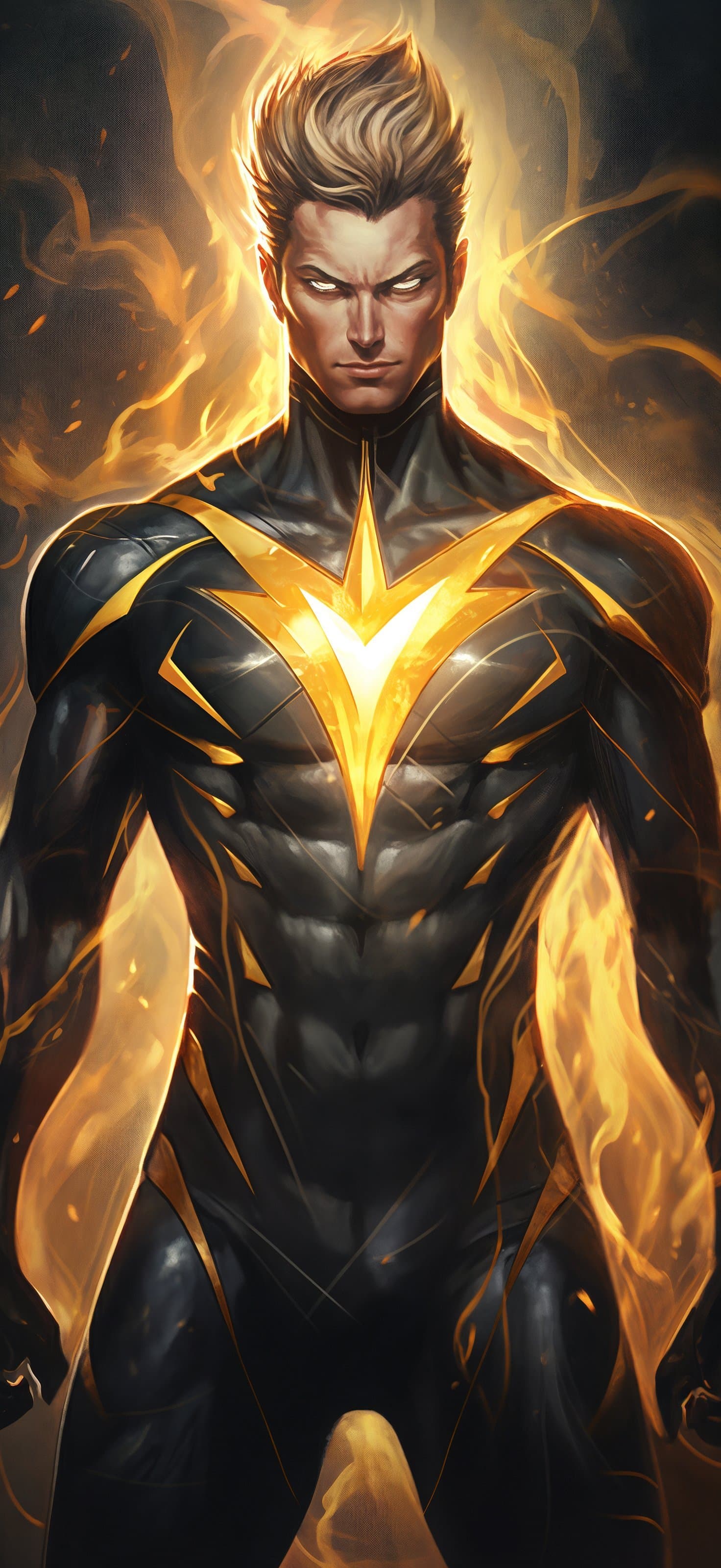 Golden Superhero Power - free phone wallpaper
