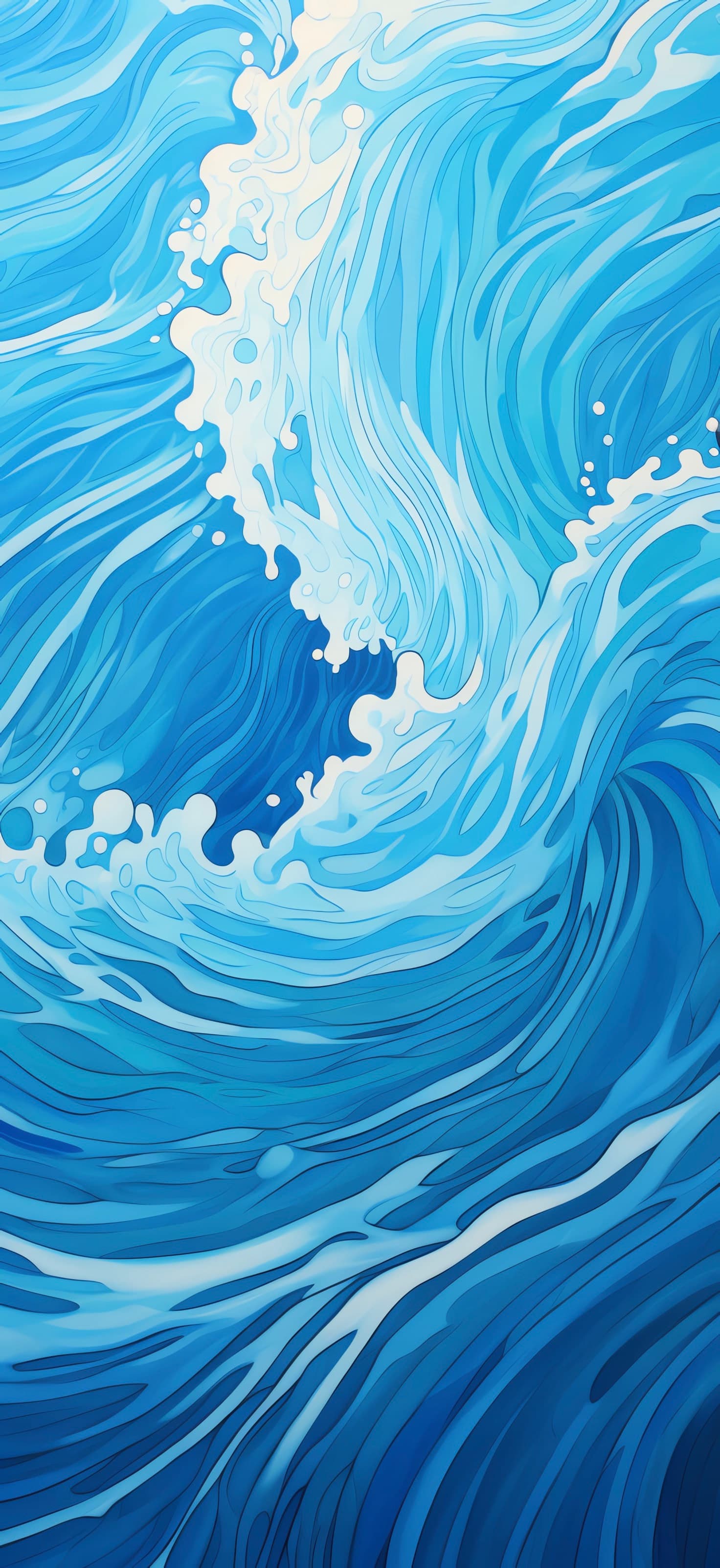 Blue Ocean Swirls - free phone wallpaper