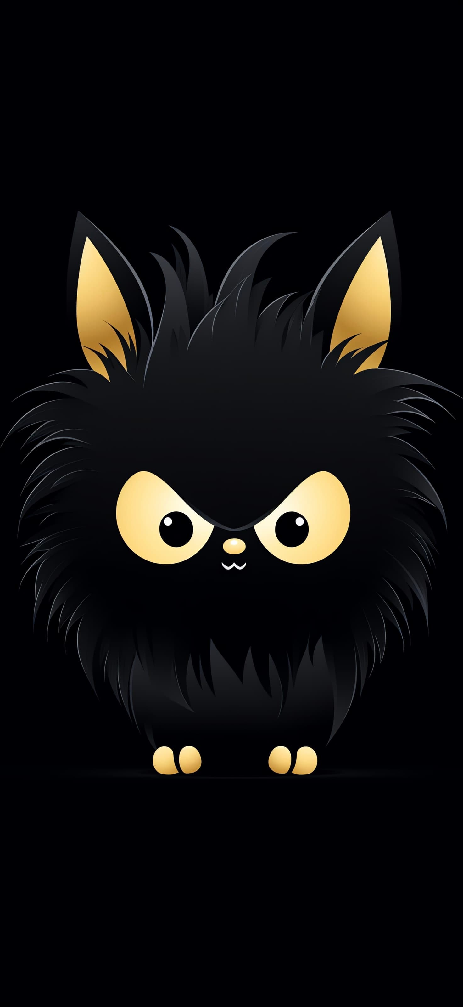 Furry Black Monster - free phone wallpaper