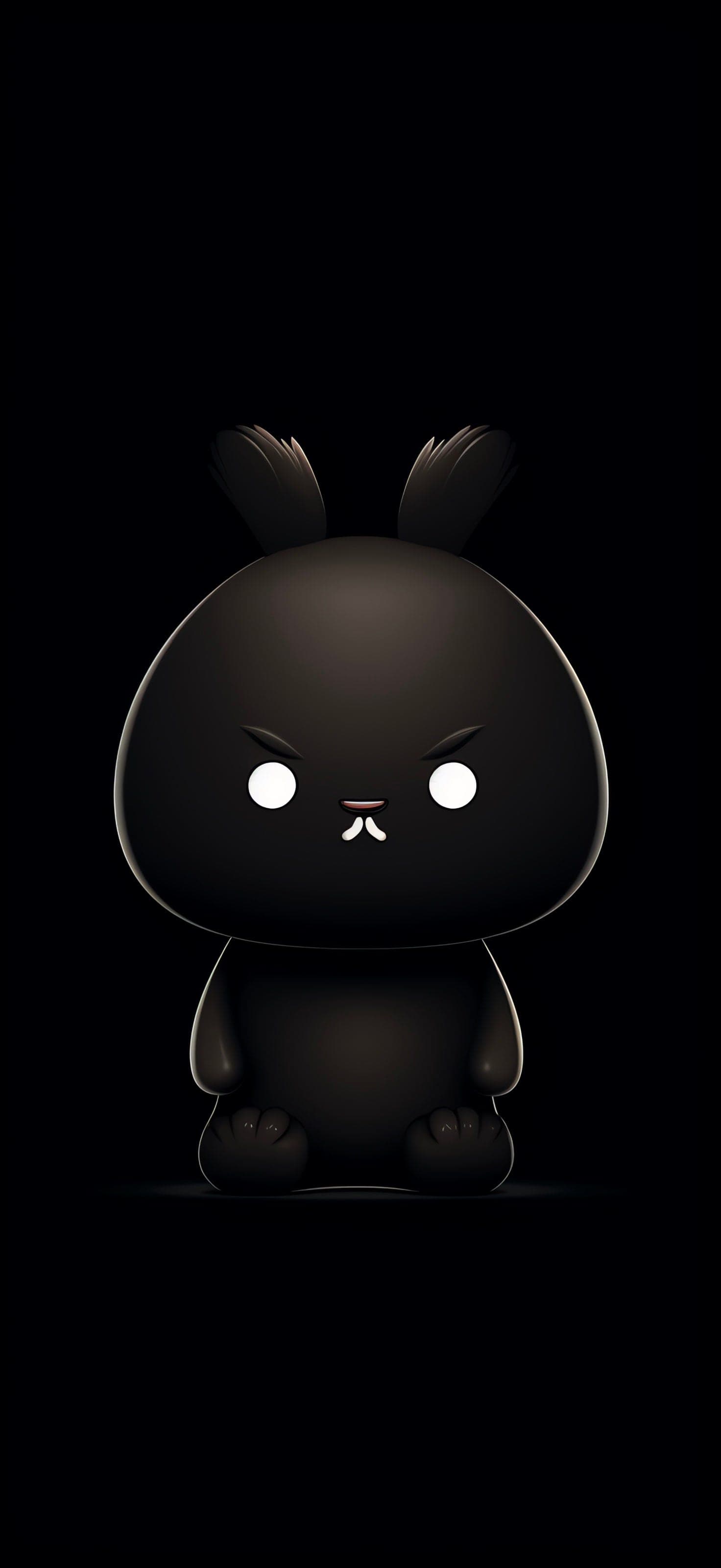 Angry Black Bunny - free phone wallpaper