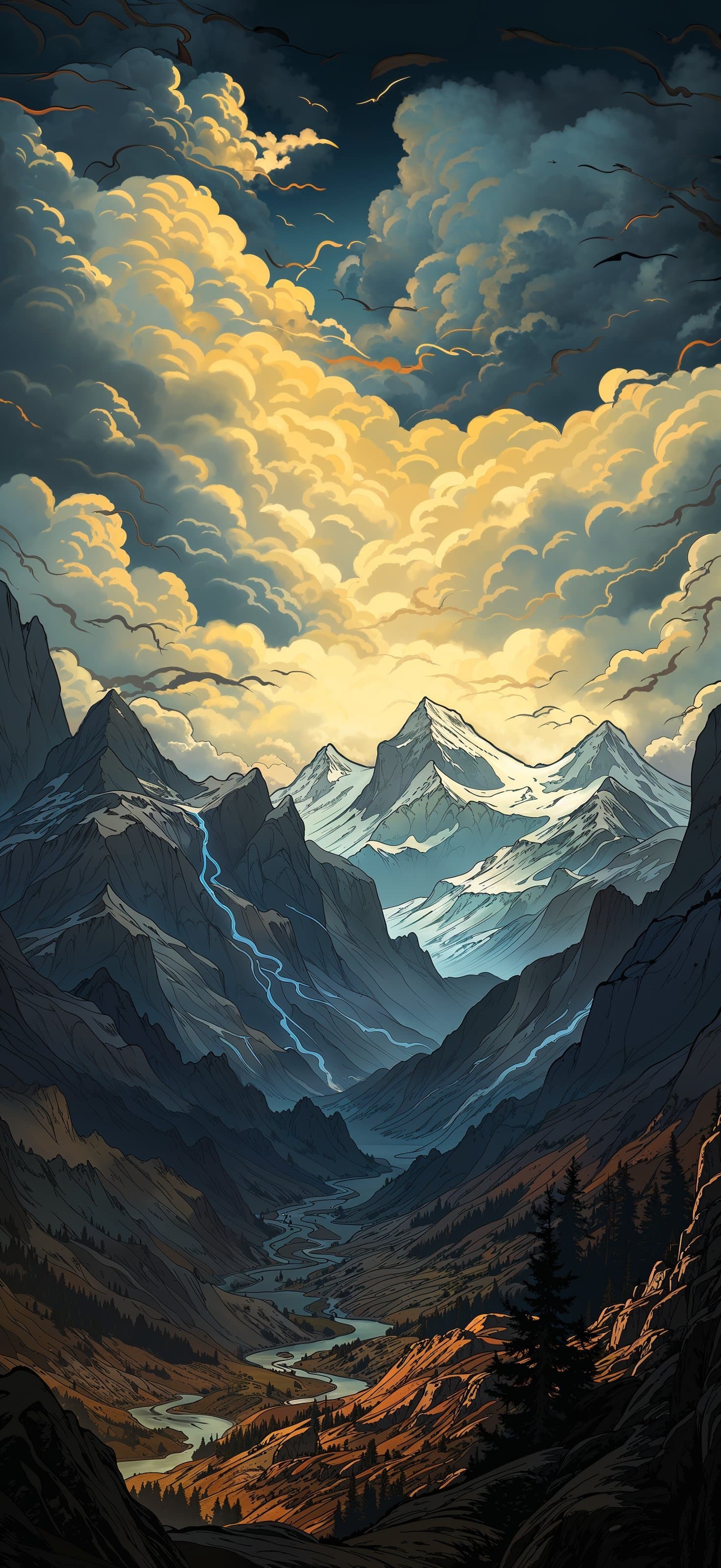 Mountain Valley Vista - free phone wallpaper