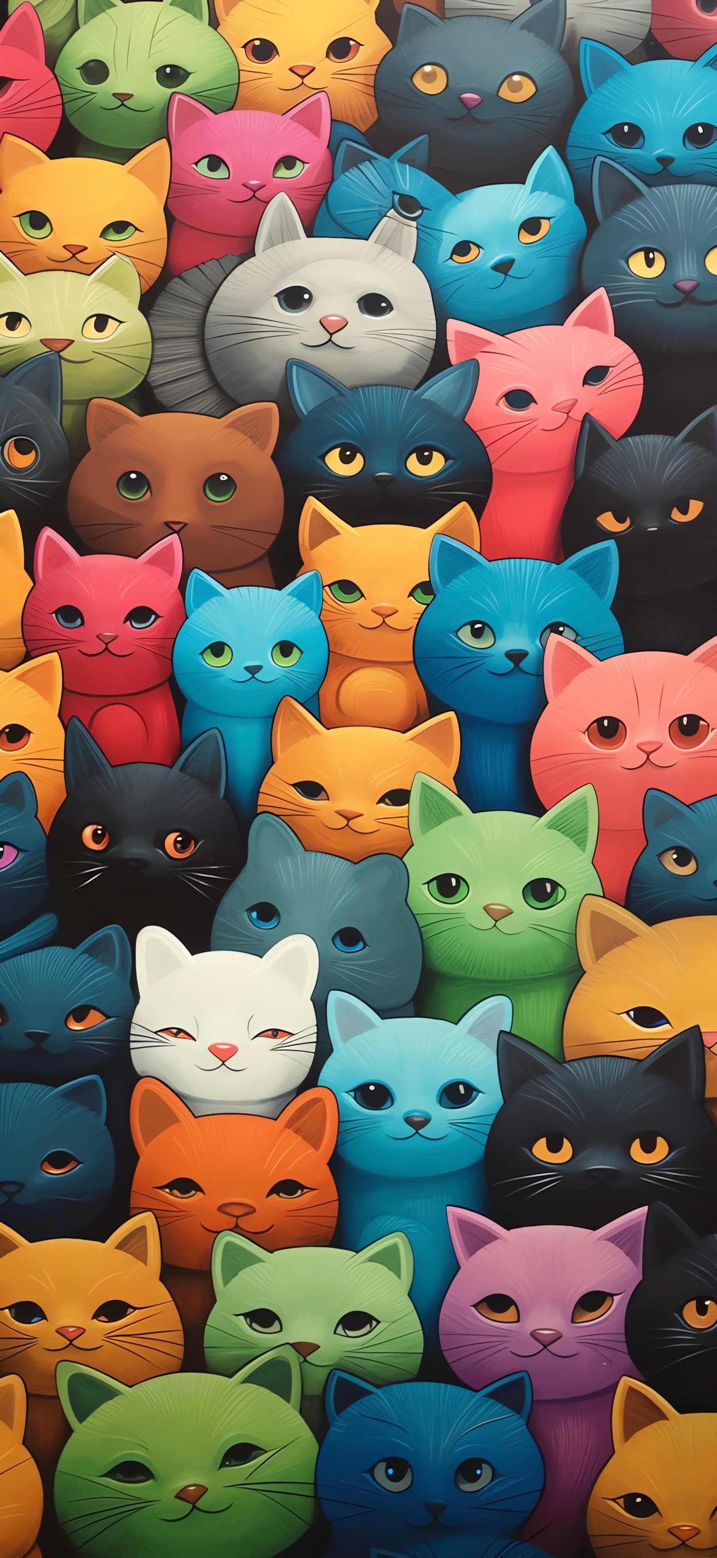 Vibrant Cat Collage - free phone wallpaper
