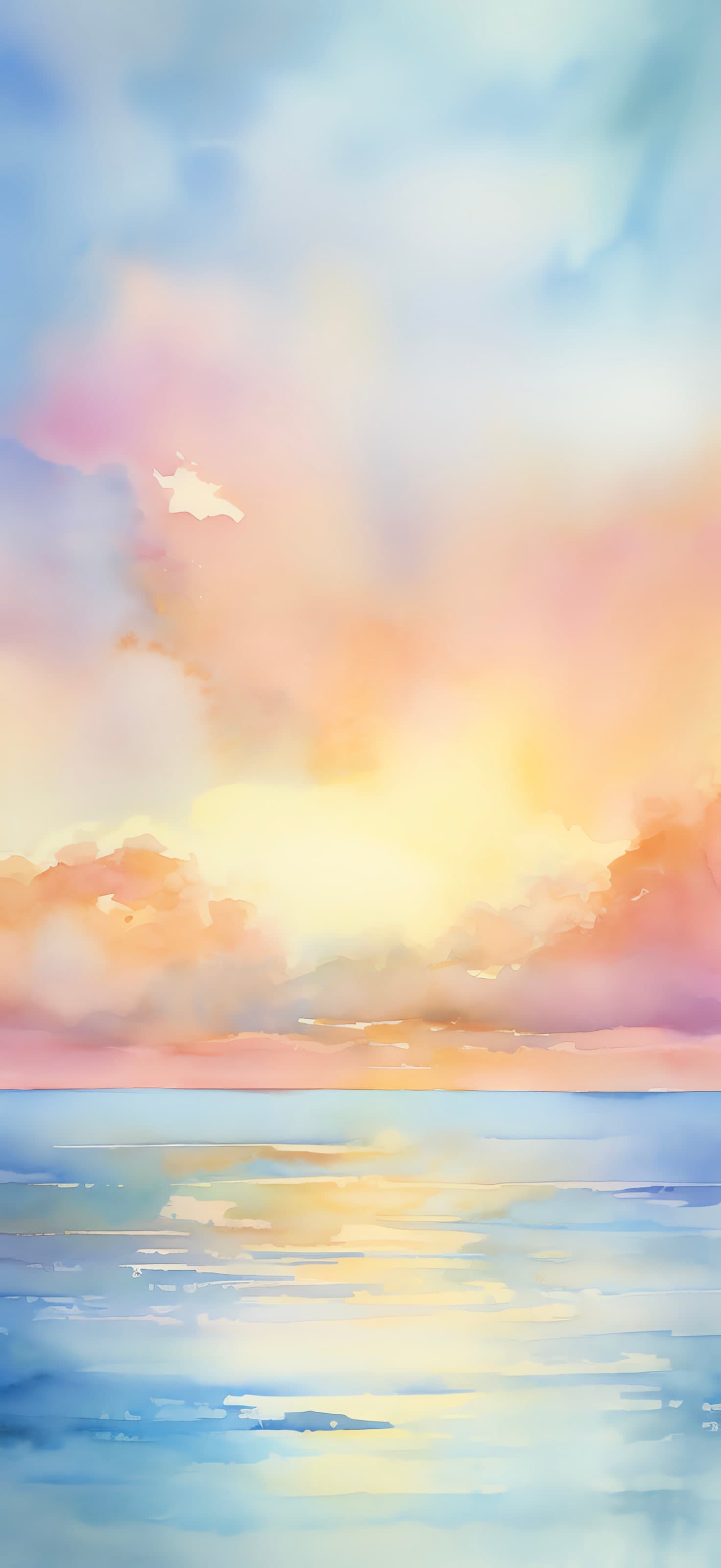 Watercolor Sky Horizon - free phone wallpaper