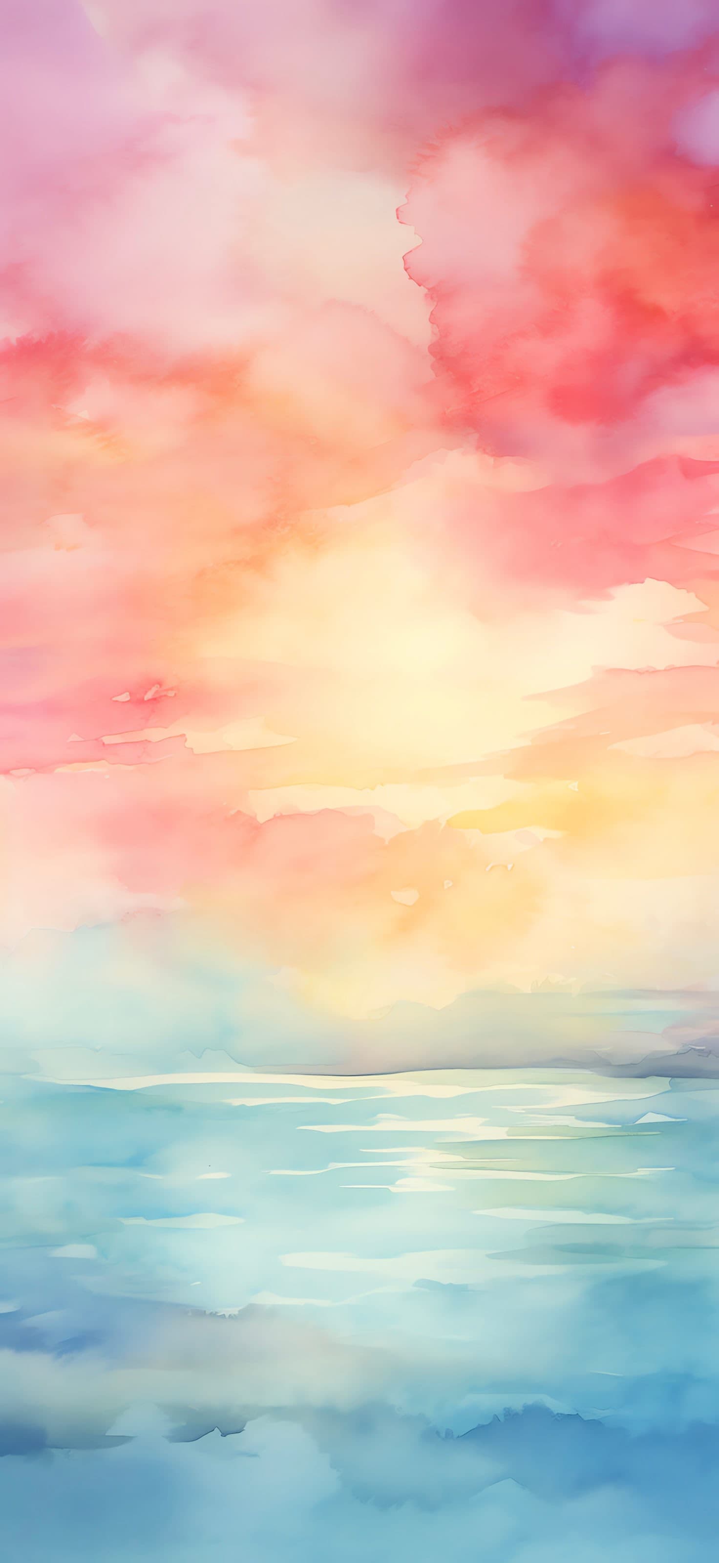 Watercolor Horizon - free phone wallpaper