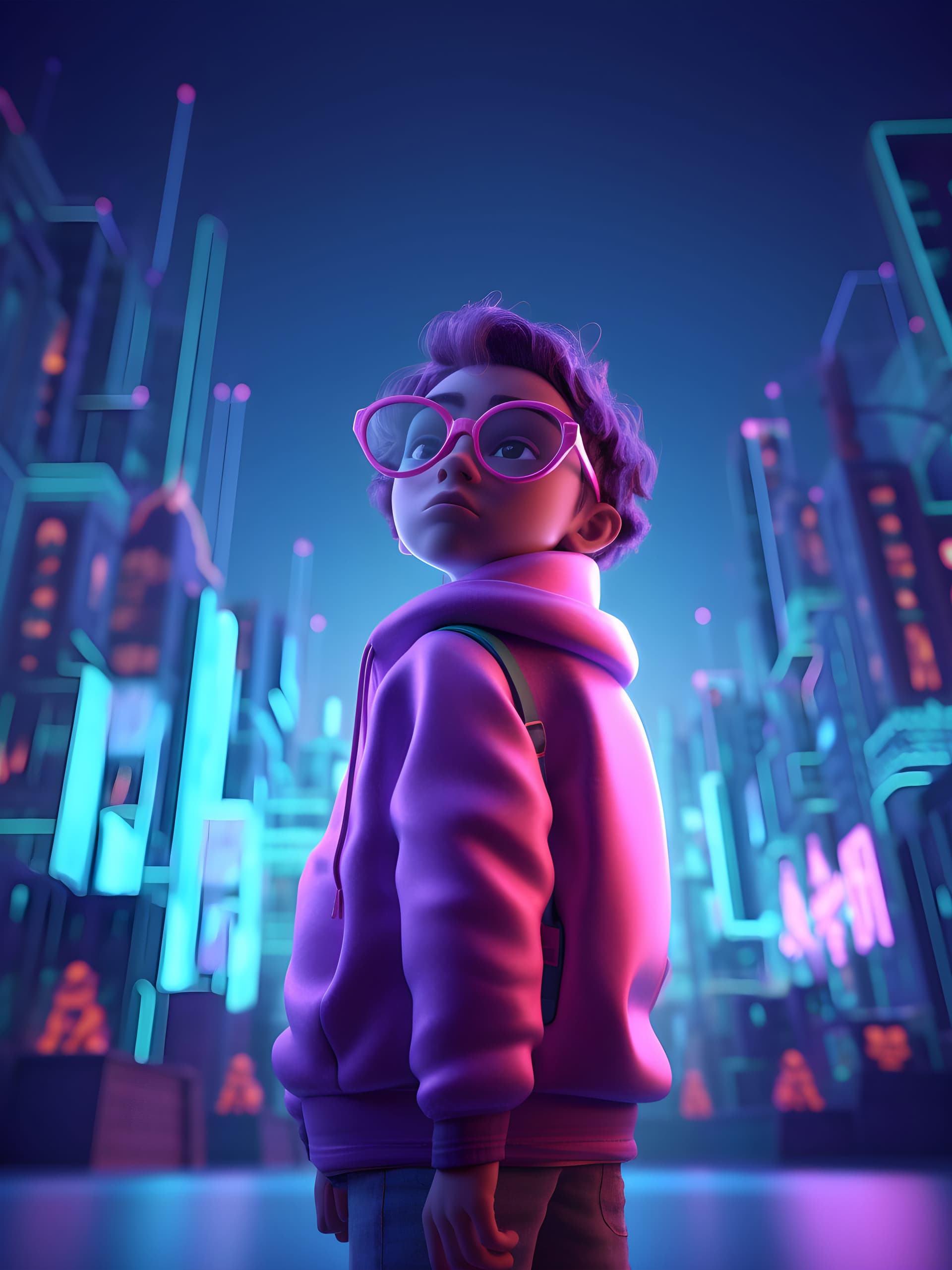 Cyberpunk Kid Portrait - free phone wallpaper