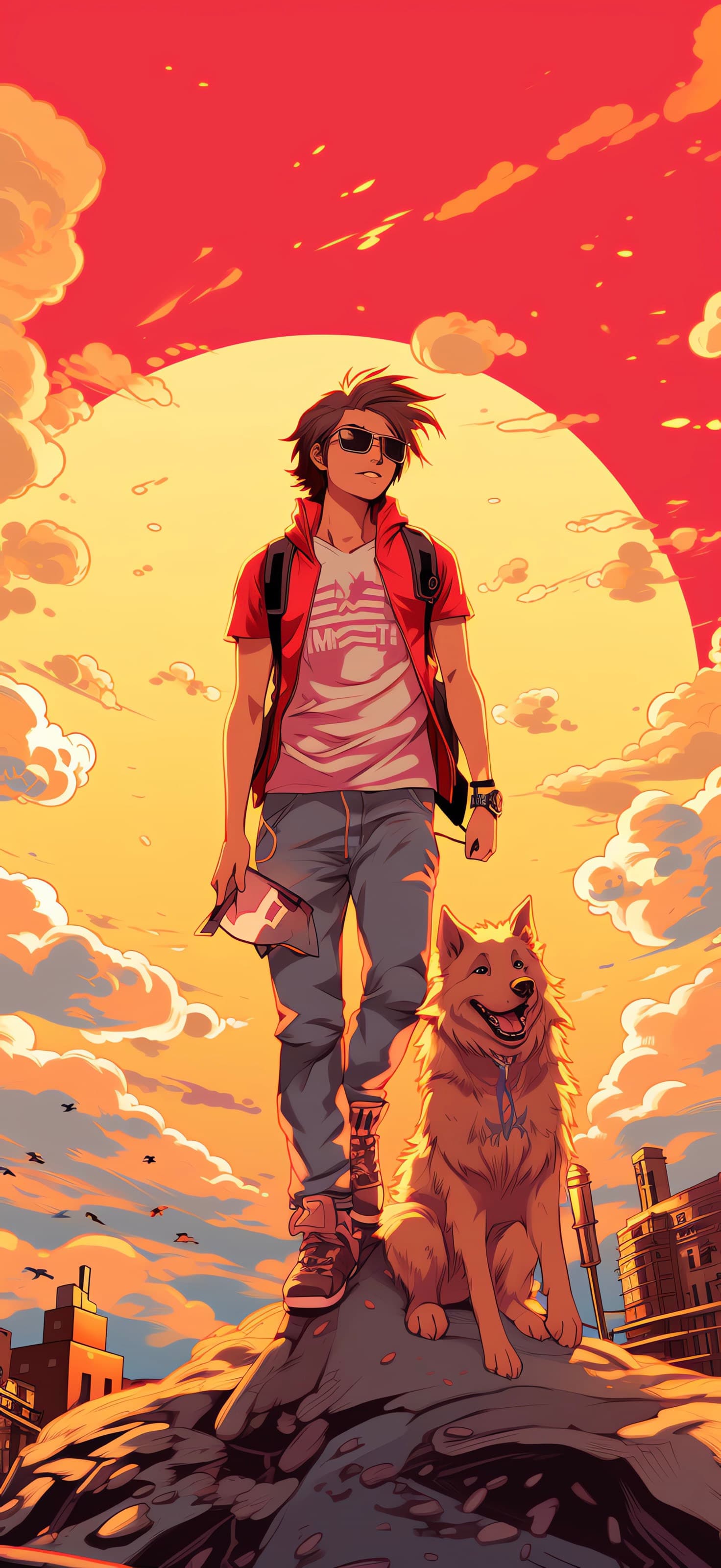 Sunset Companion - free phone wallpaper