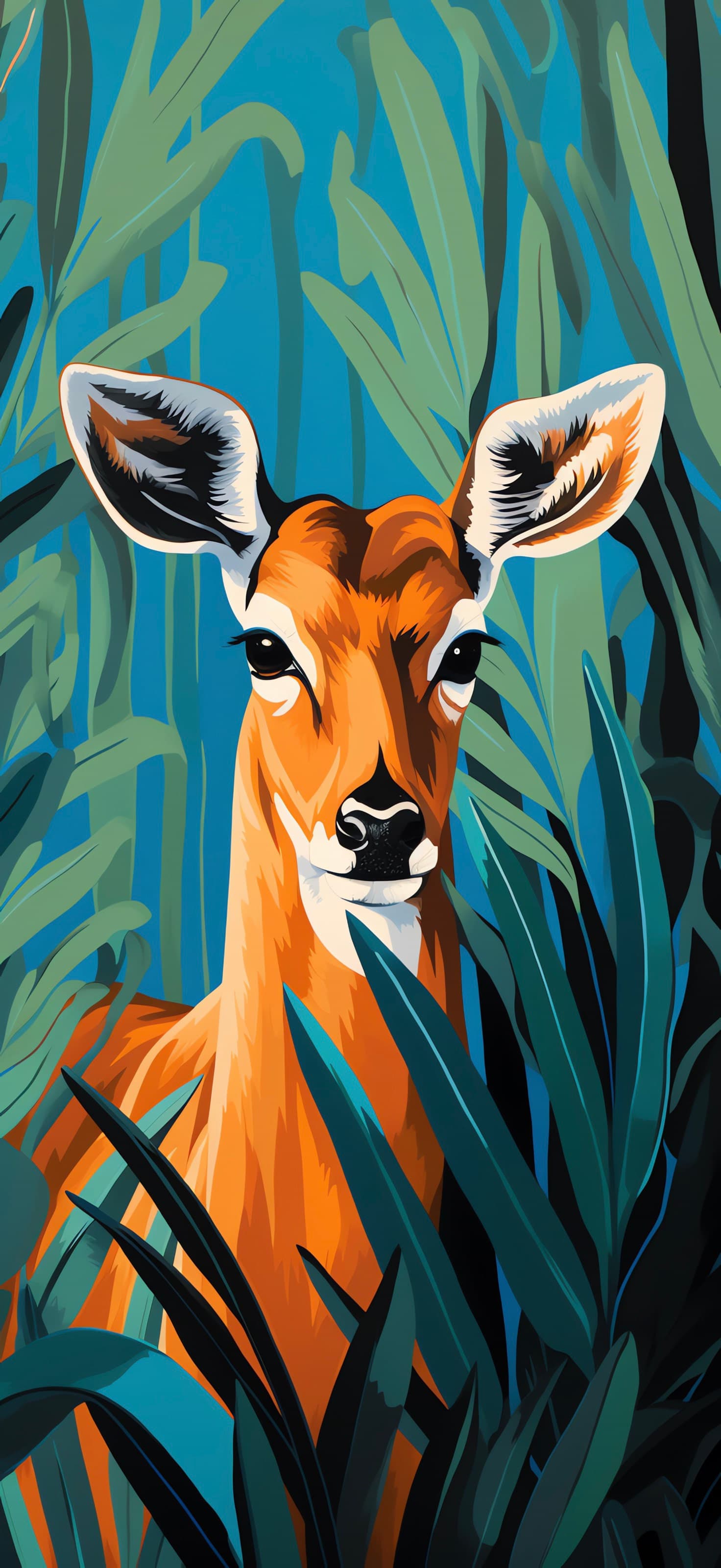 Deer in Jungle - free phone wallpaper