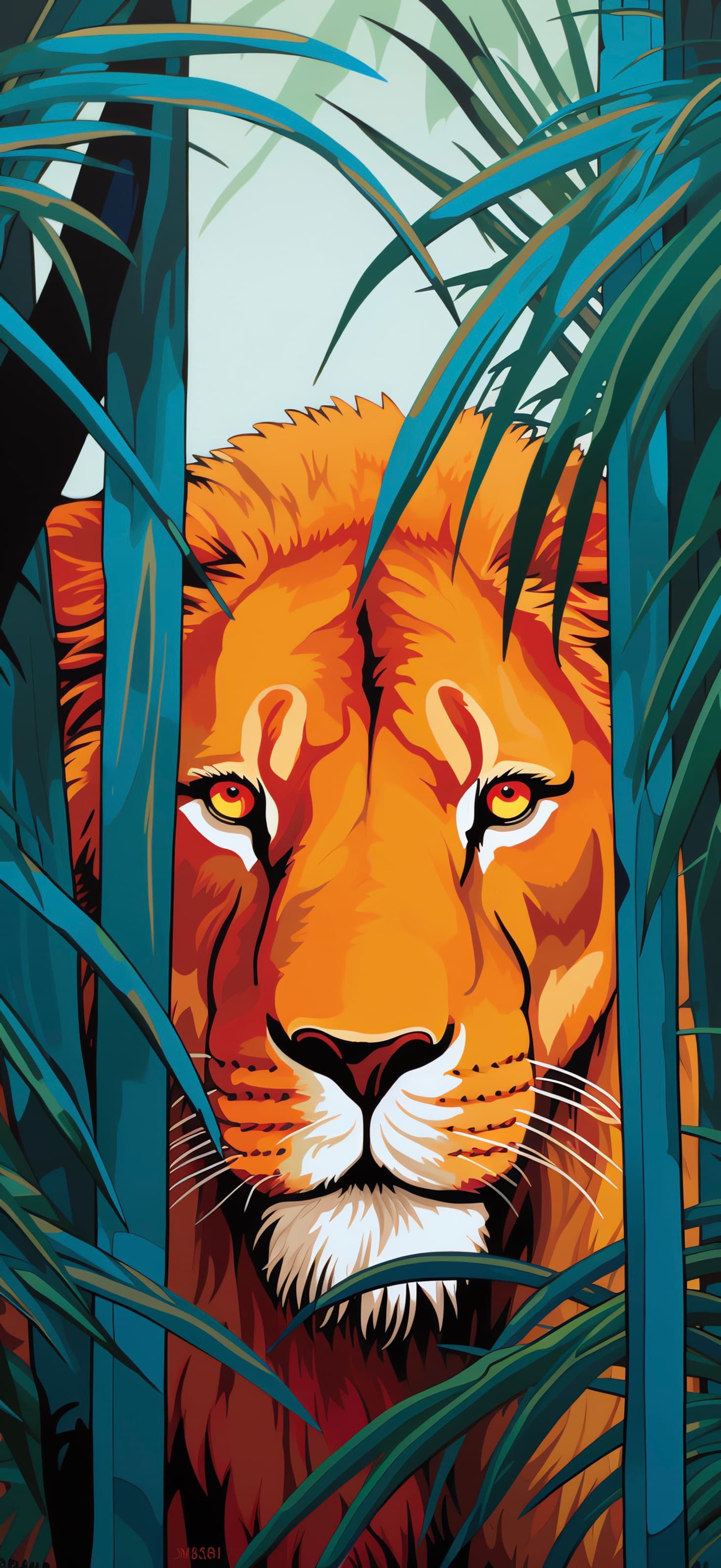 Lion Jungle Portrait - free phone wallpaper