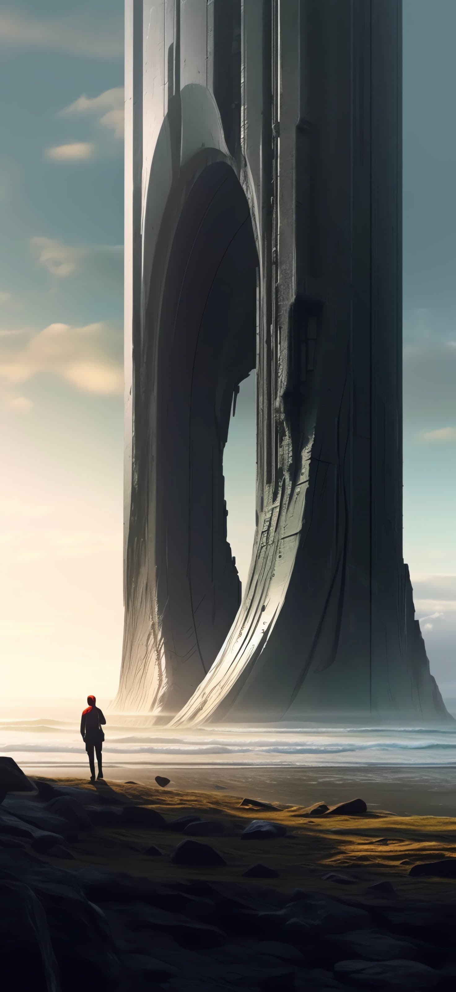 Monumental Beach Structure - free phone wallpaper