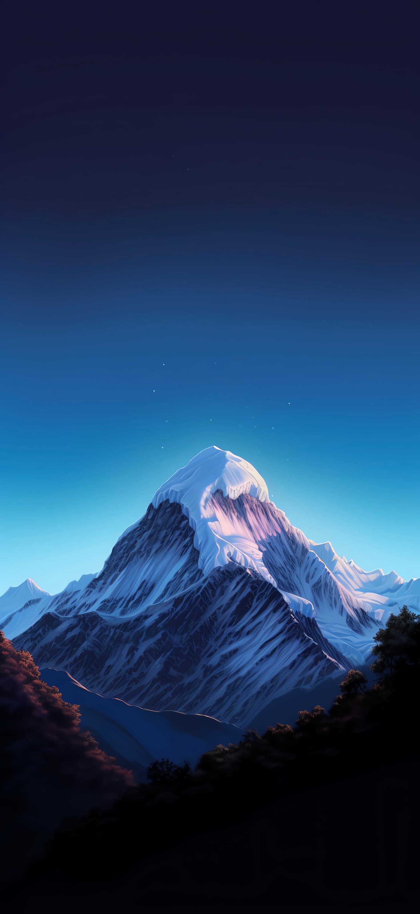 Snowy Mountain Vista - free phone wallpaper