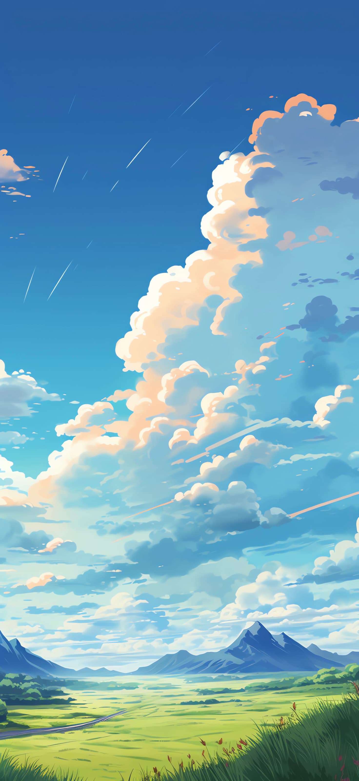Pastel Sky Meadow - free phone wallpaper