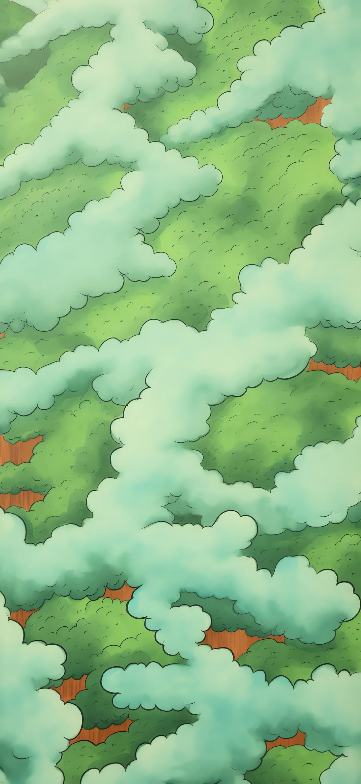 Cloudy Forest Pattern - free phone wallpaper