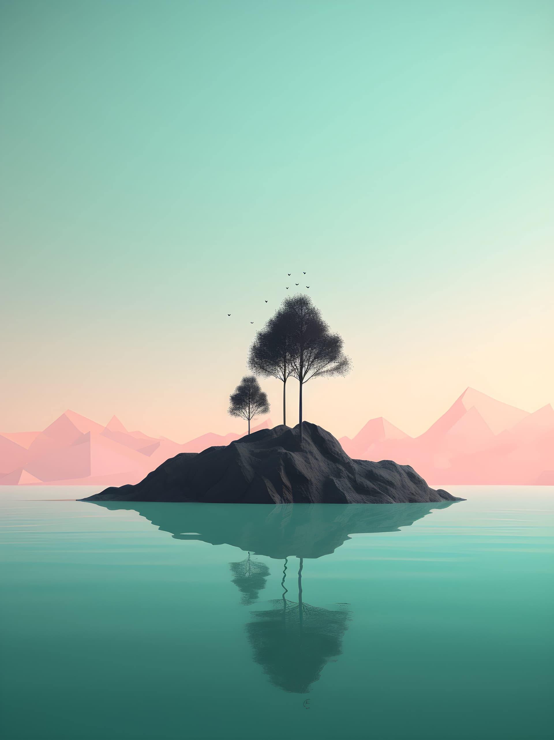 Island Serenity Scene - free phone wallpaper
