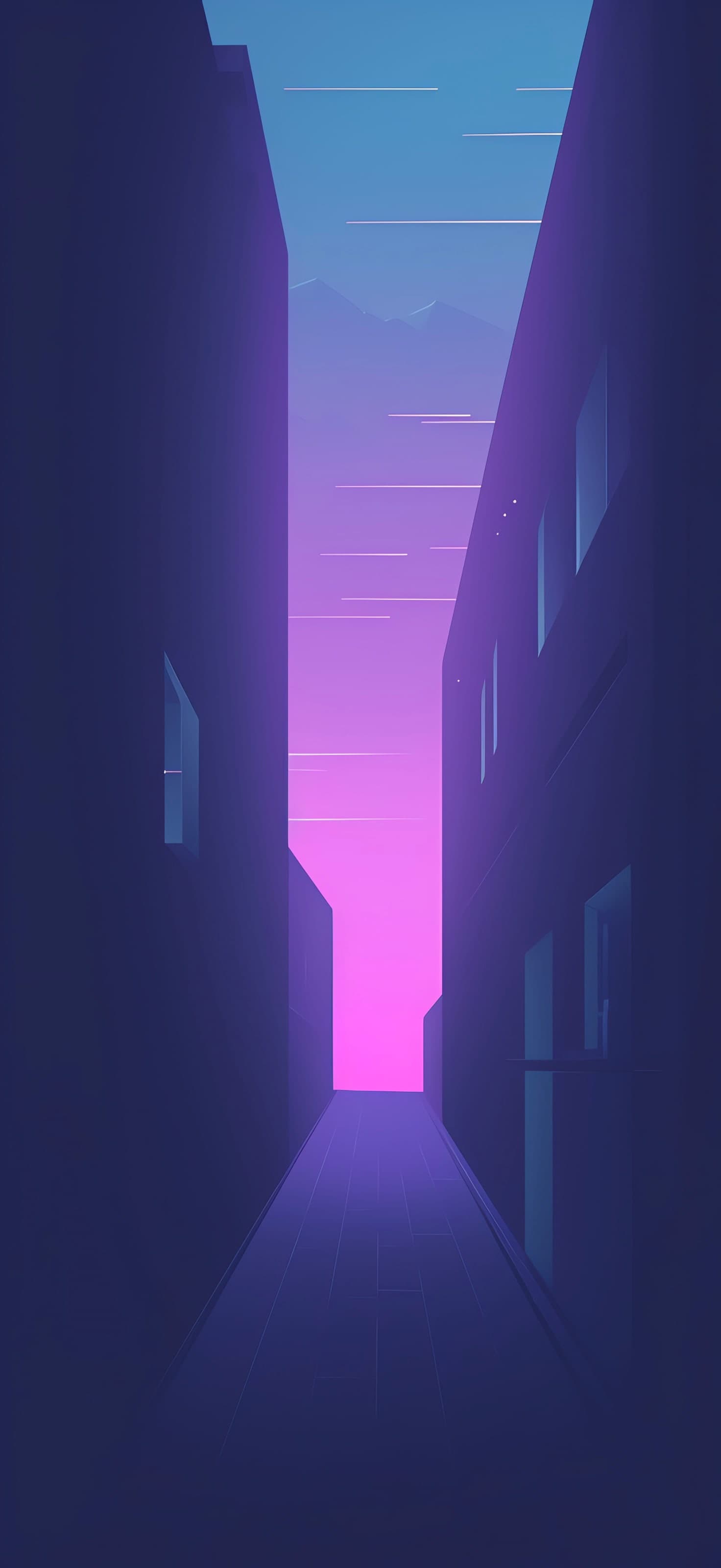 Neon Alleyway Night - free phone wallpaper