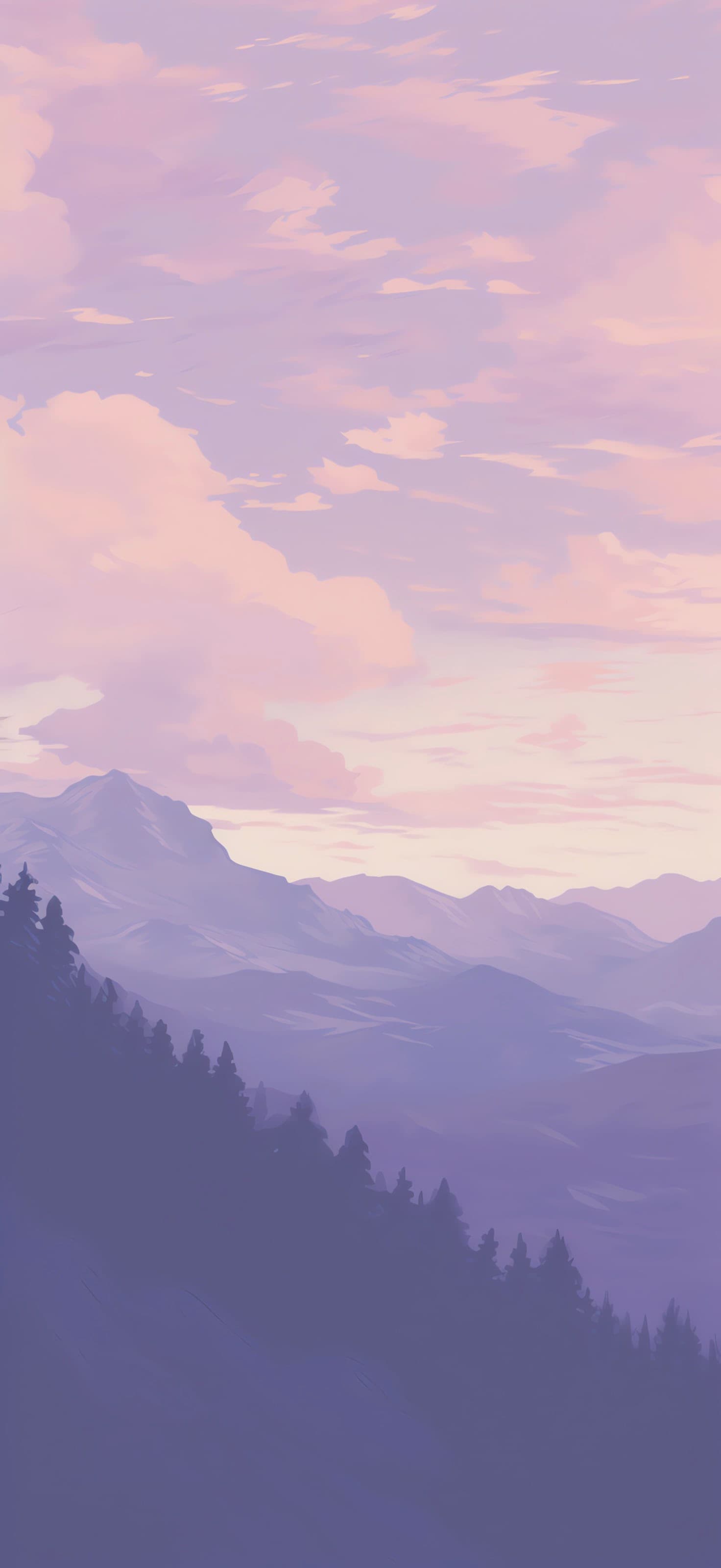Lavender Mountain Vista - free phone wallpaper
