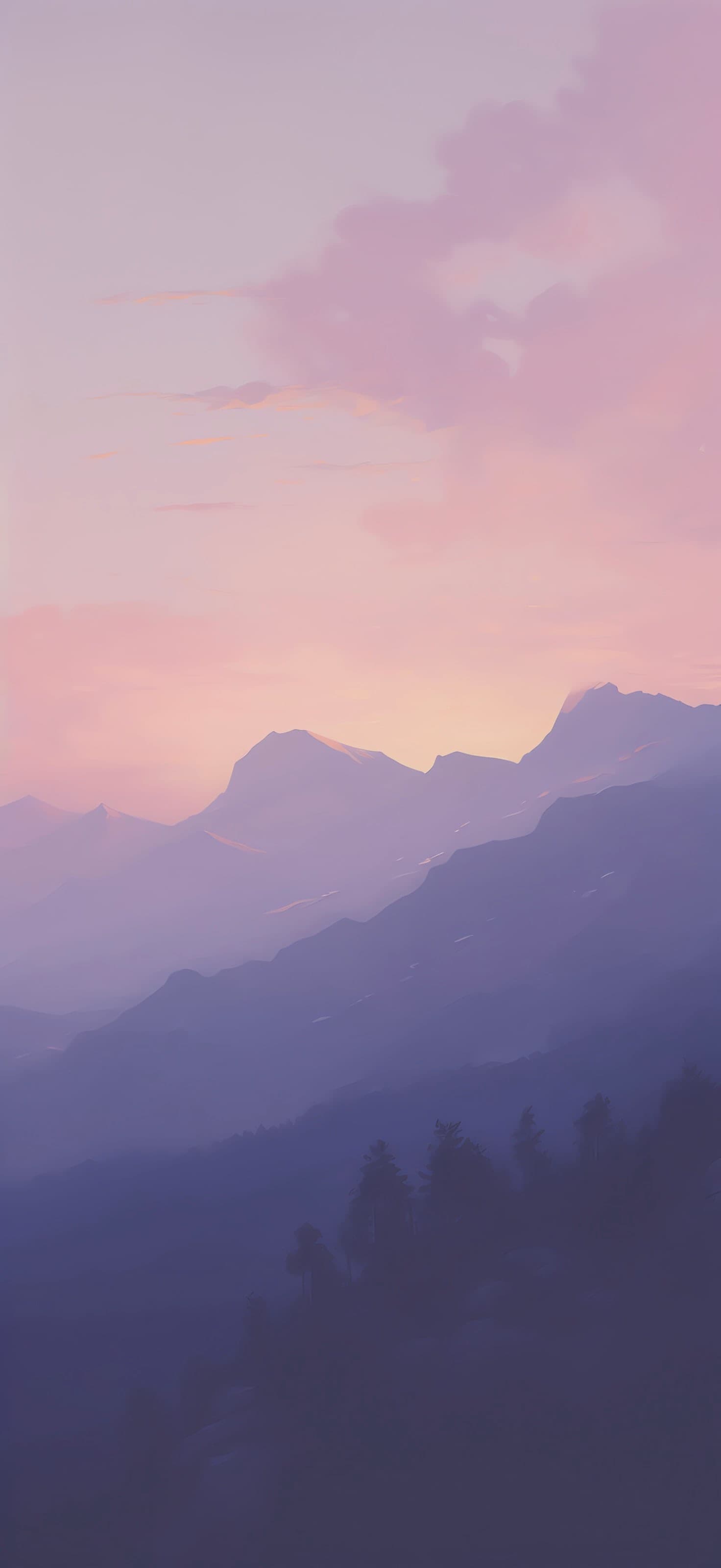 Dusk Mountain Range - free phone wallpaper