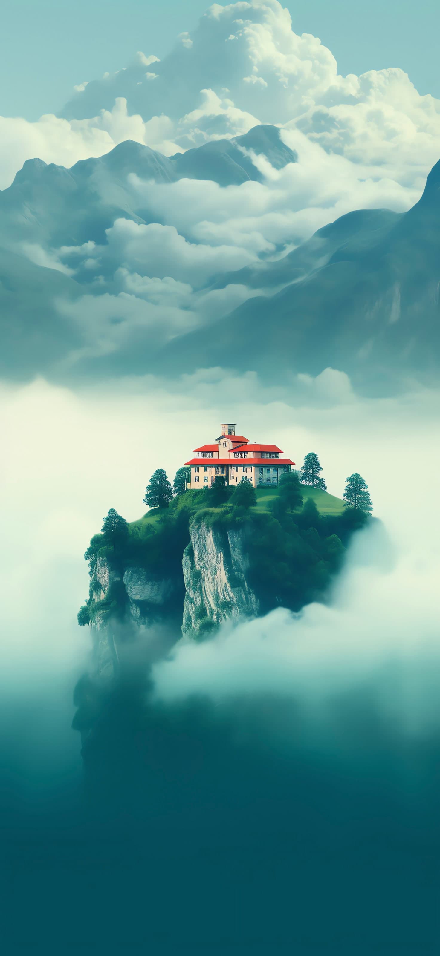 Cliffside Manor Mist - free phone wallpaper