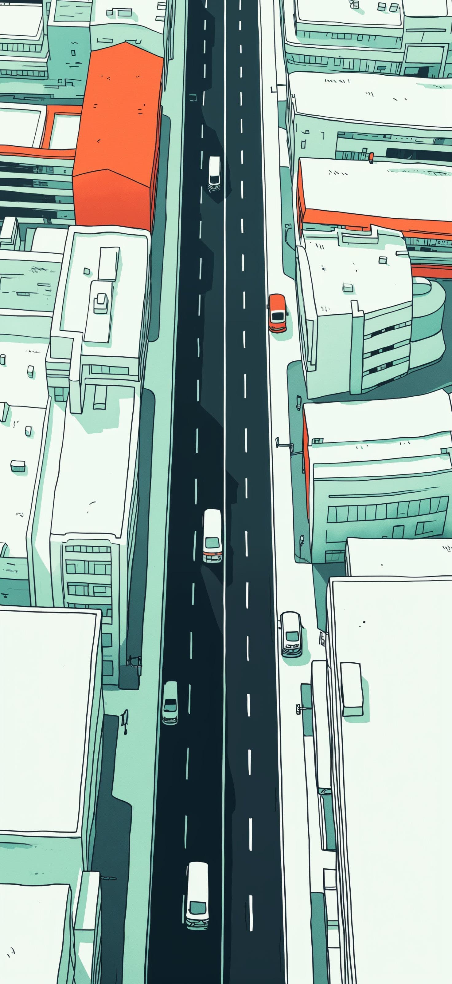 Urban Road Perspective - free phone wallpaper