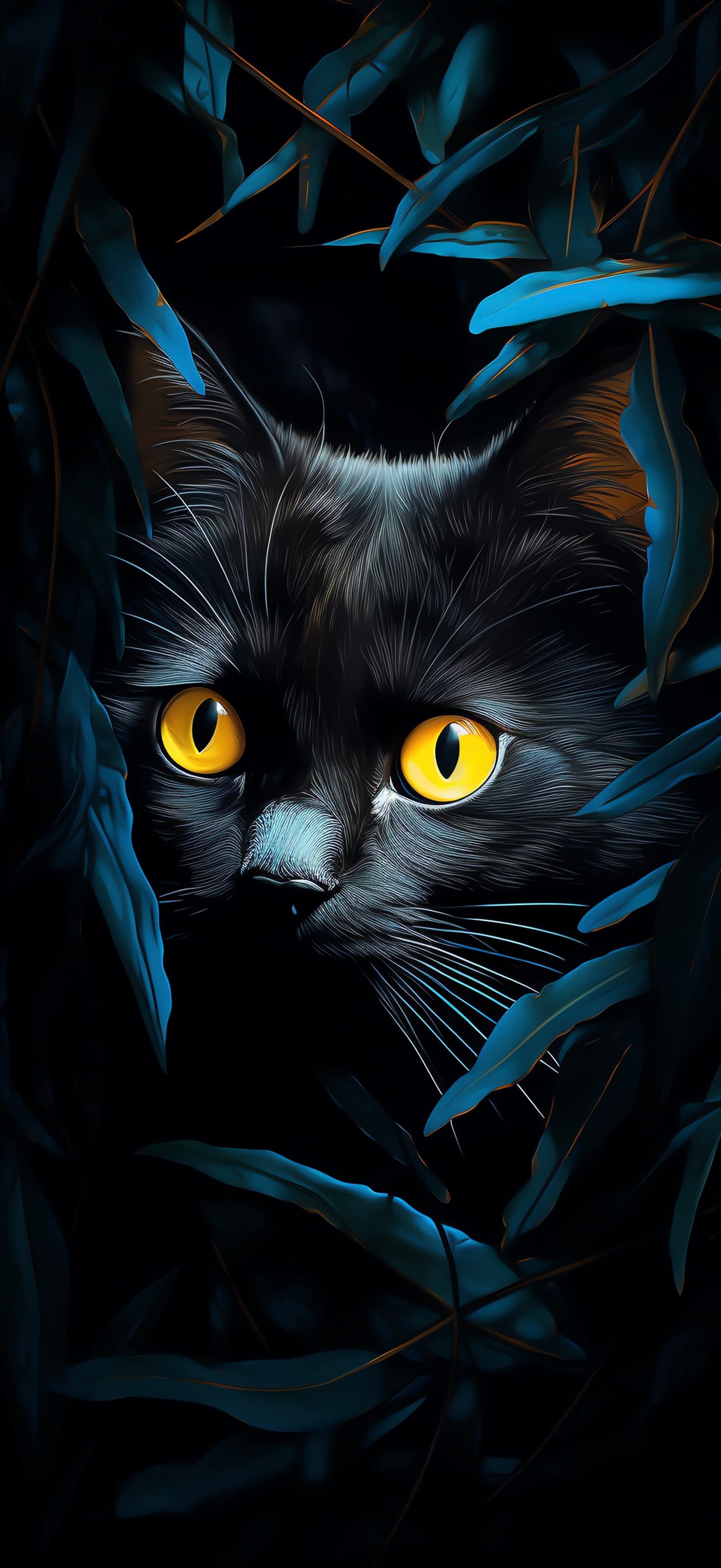 Hidden Feline Gaze - free phone wallpaper