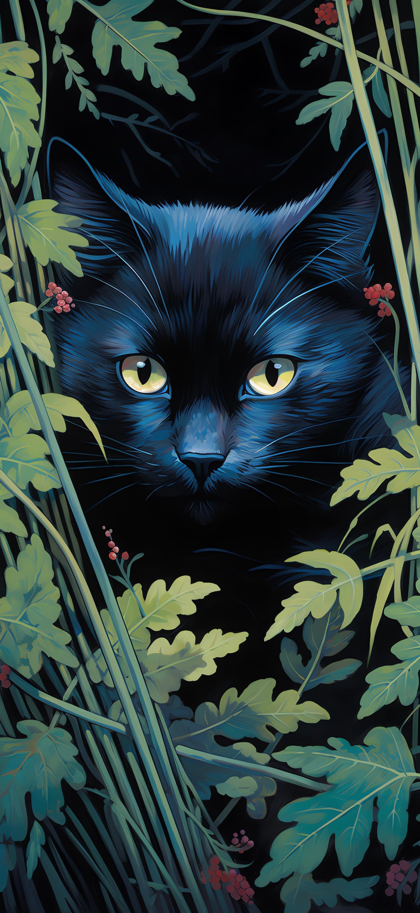 Camouflaged Cat Look - free phone wallpaper