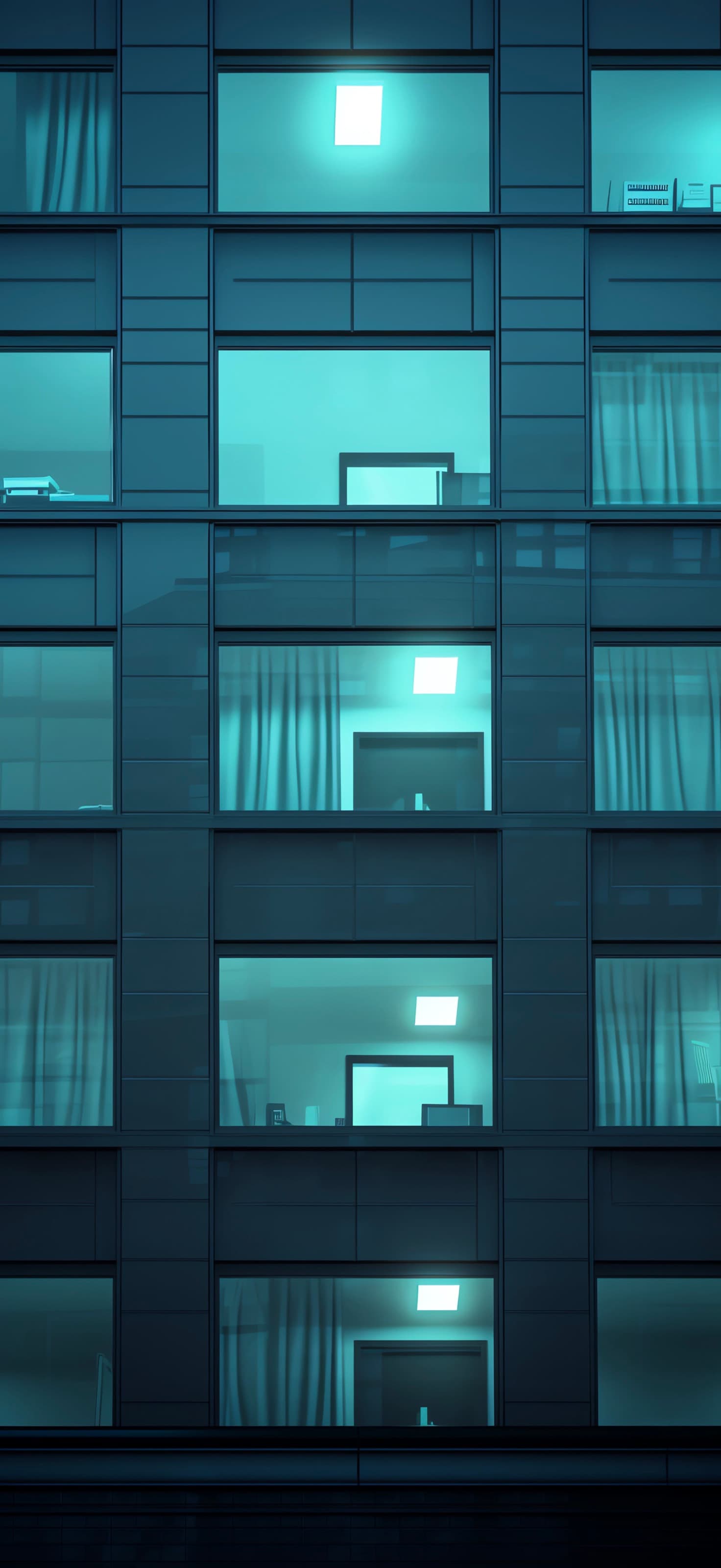 Cyan Building Facade - free phone wallpaper