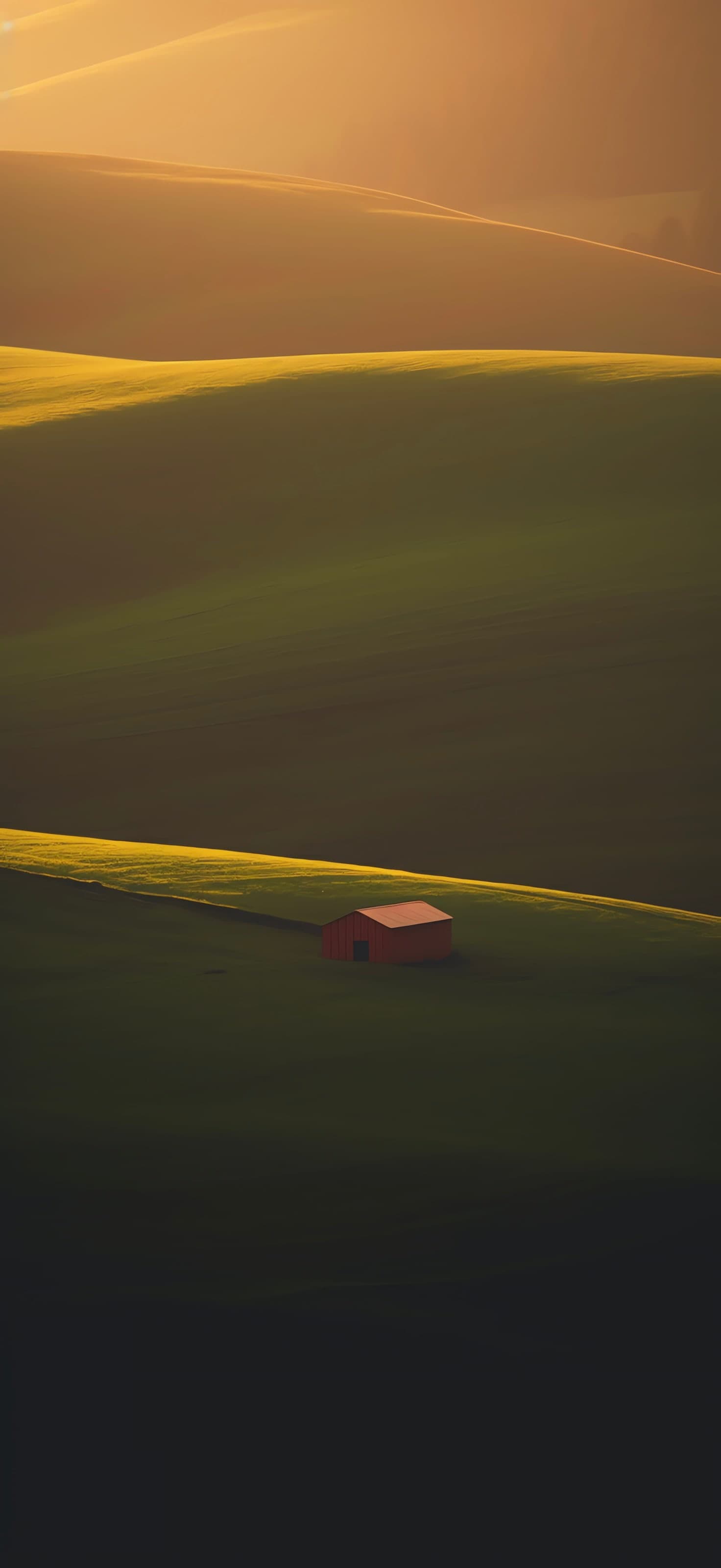 Rural Barn Sunset - free phone wallpaper