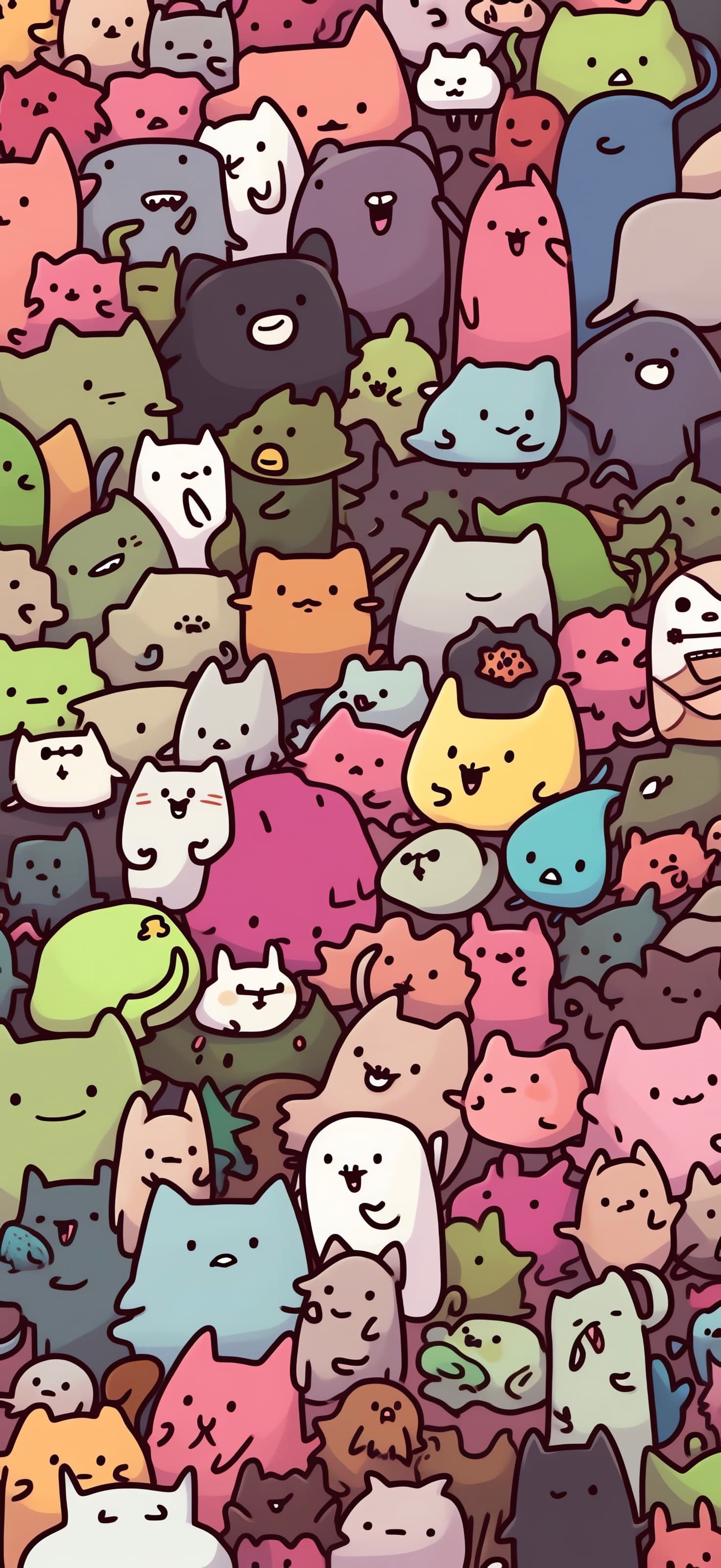 Kitty Crowd - free phone wallpaper