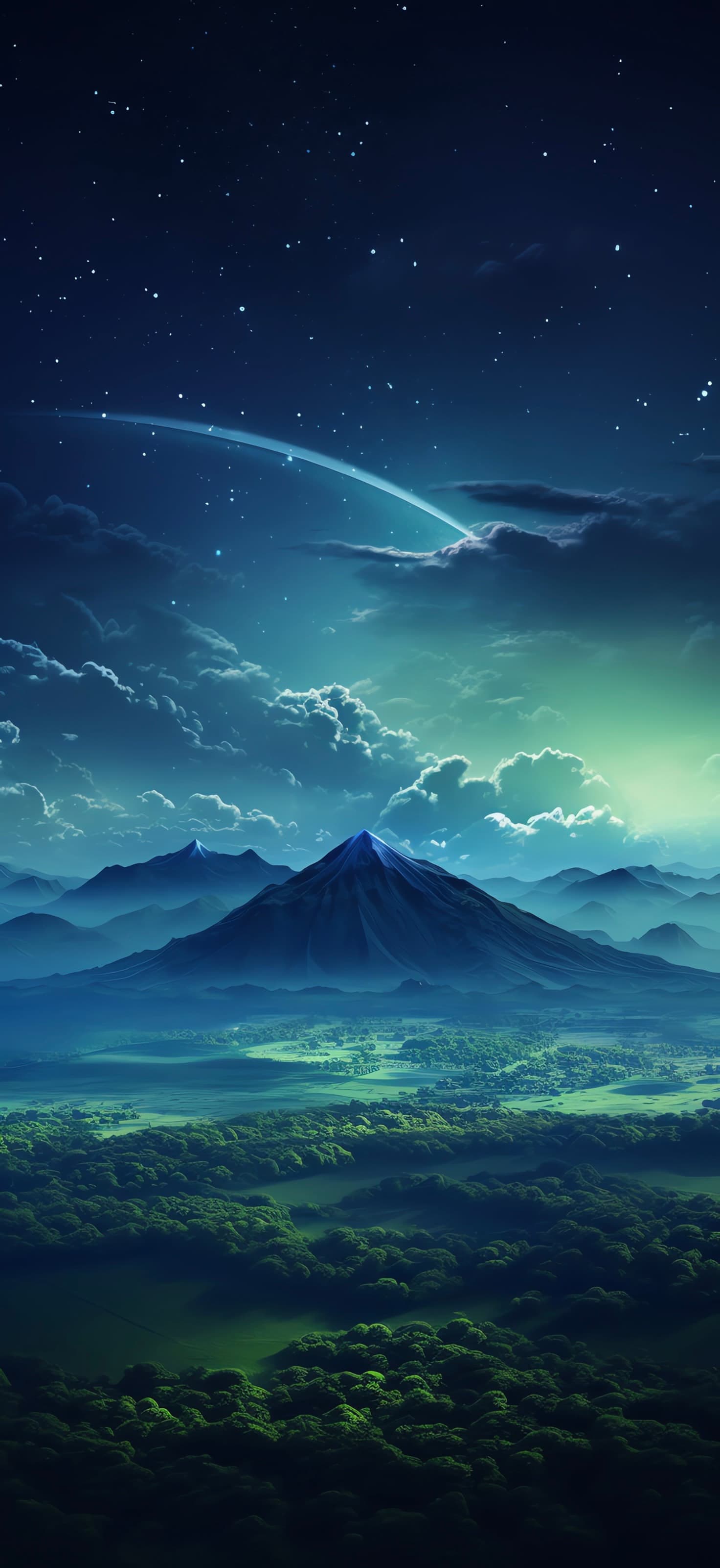 Starlit Mountain - free phone wallpaper