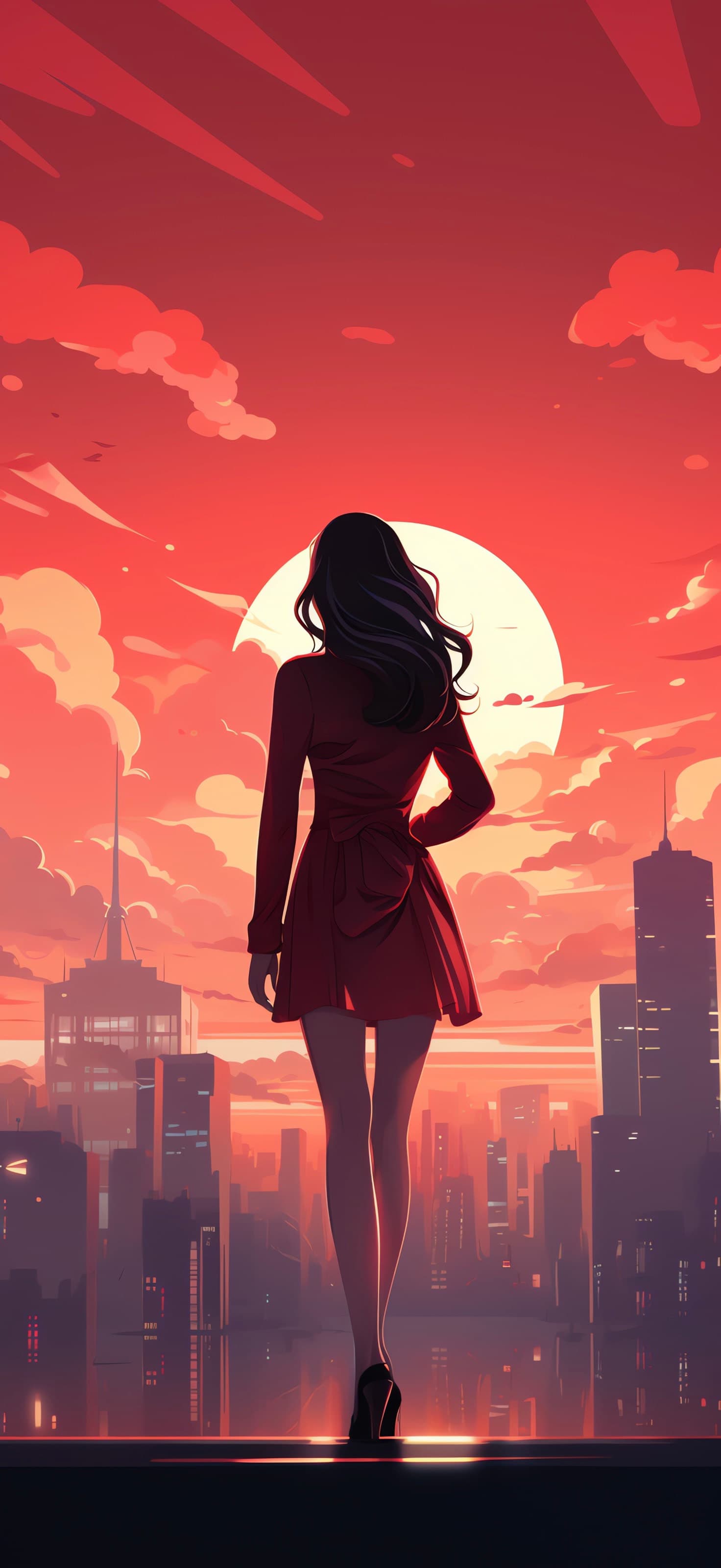 Sunset Silhouette - free phone wallpaper