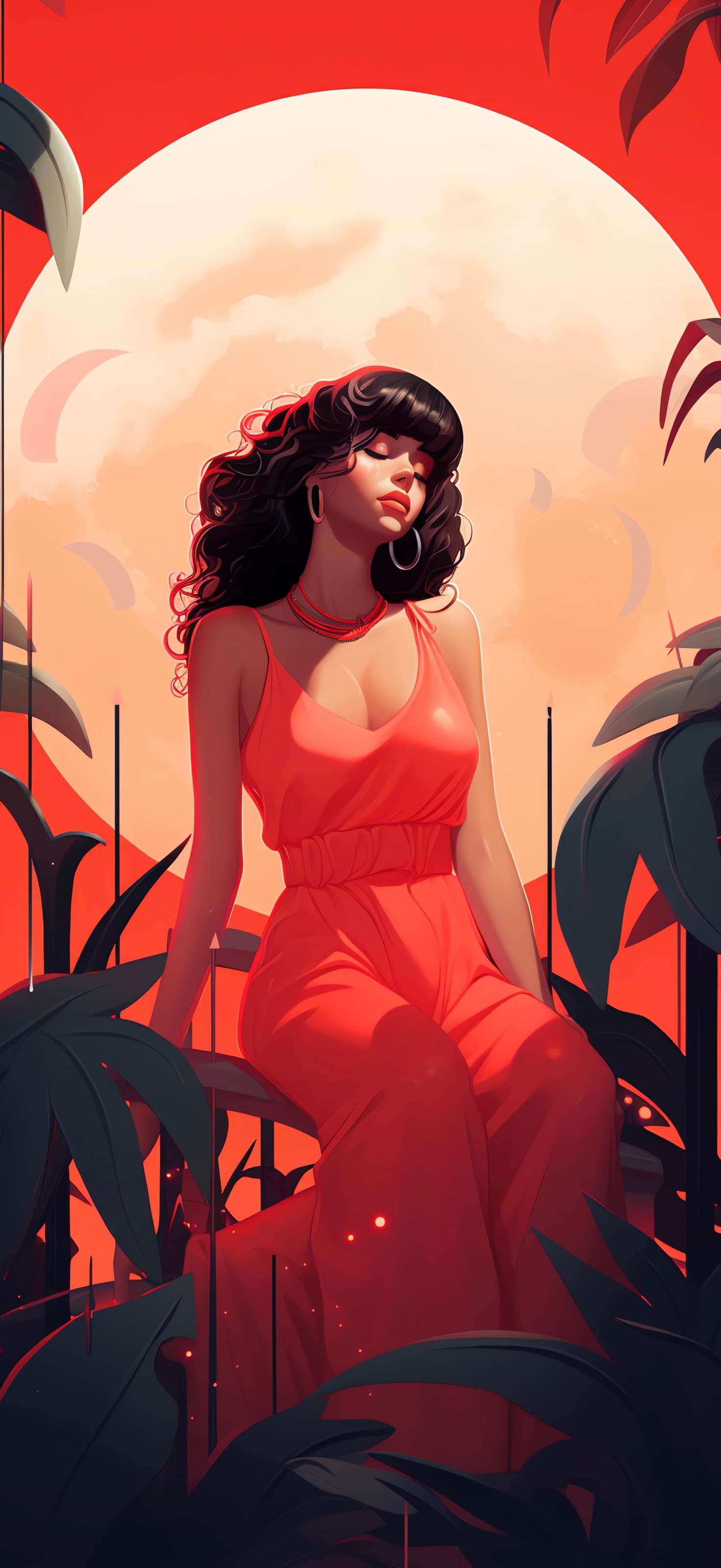 Crimson Serenity - free phone wallpaper