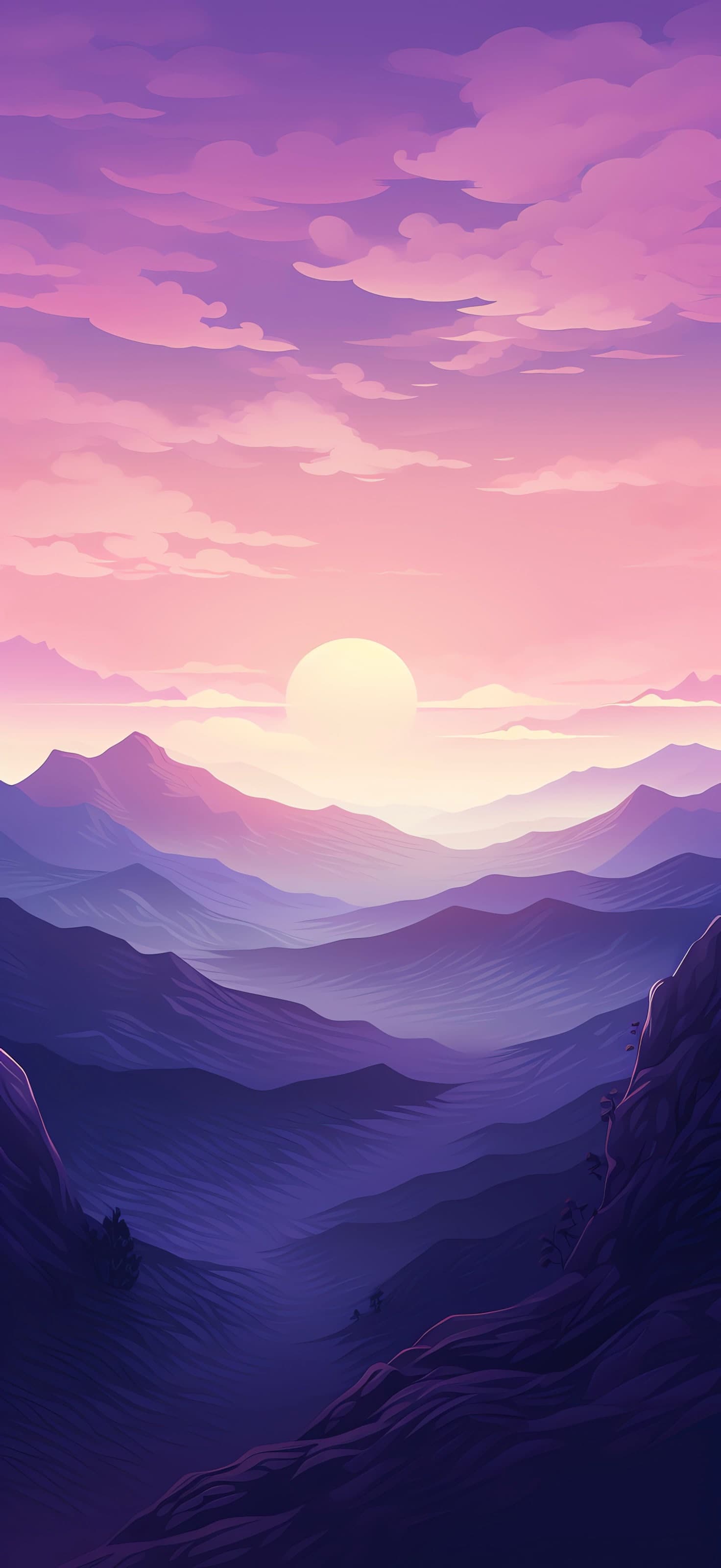 Violet Ridges - free phone wallpaper