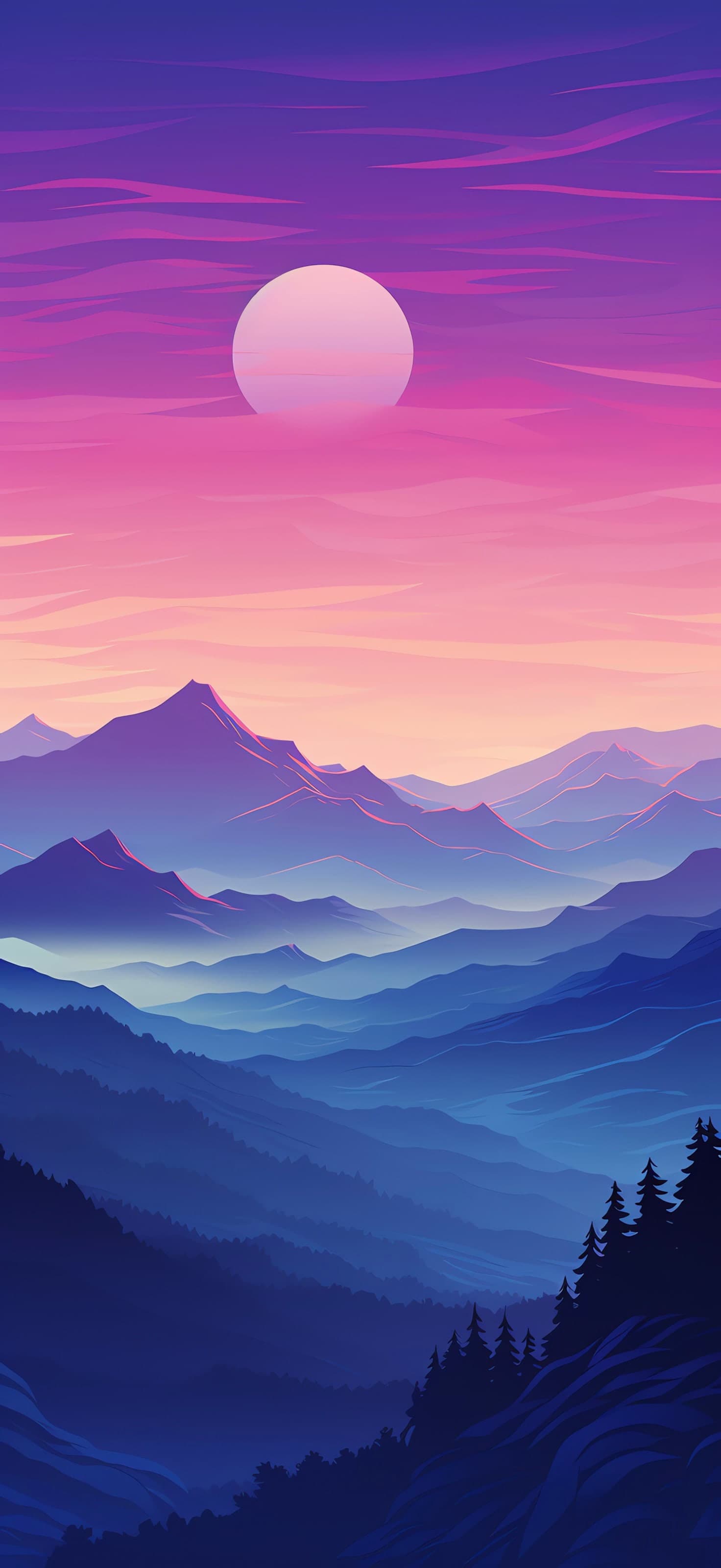 Mountain Moon Serenity - free phone wallpaper