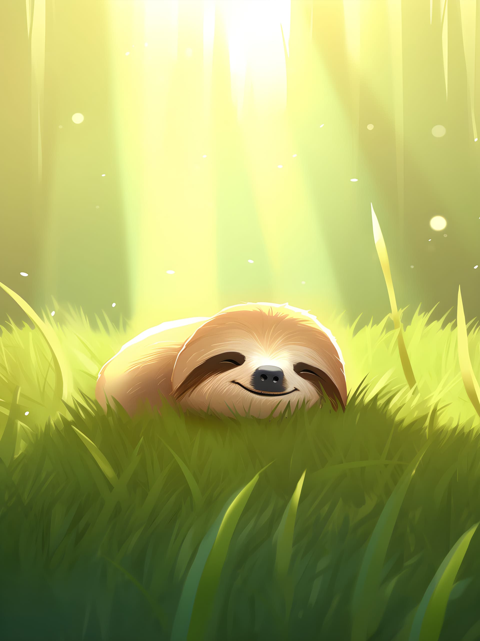 Slothful Sunny Nap - free phone wallpaper