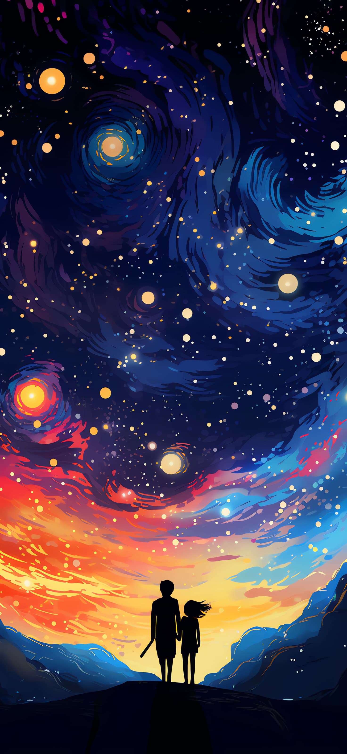 Cosmic Couple View - free phone wallpaper