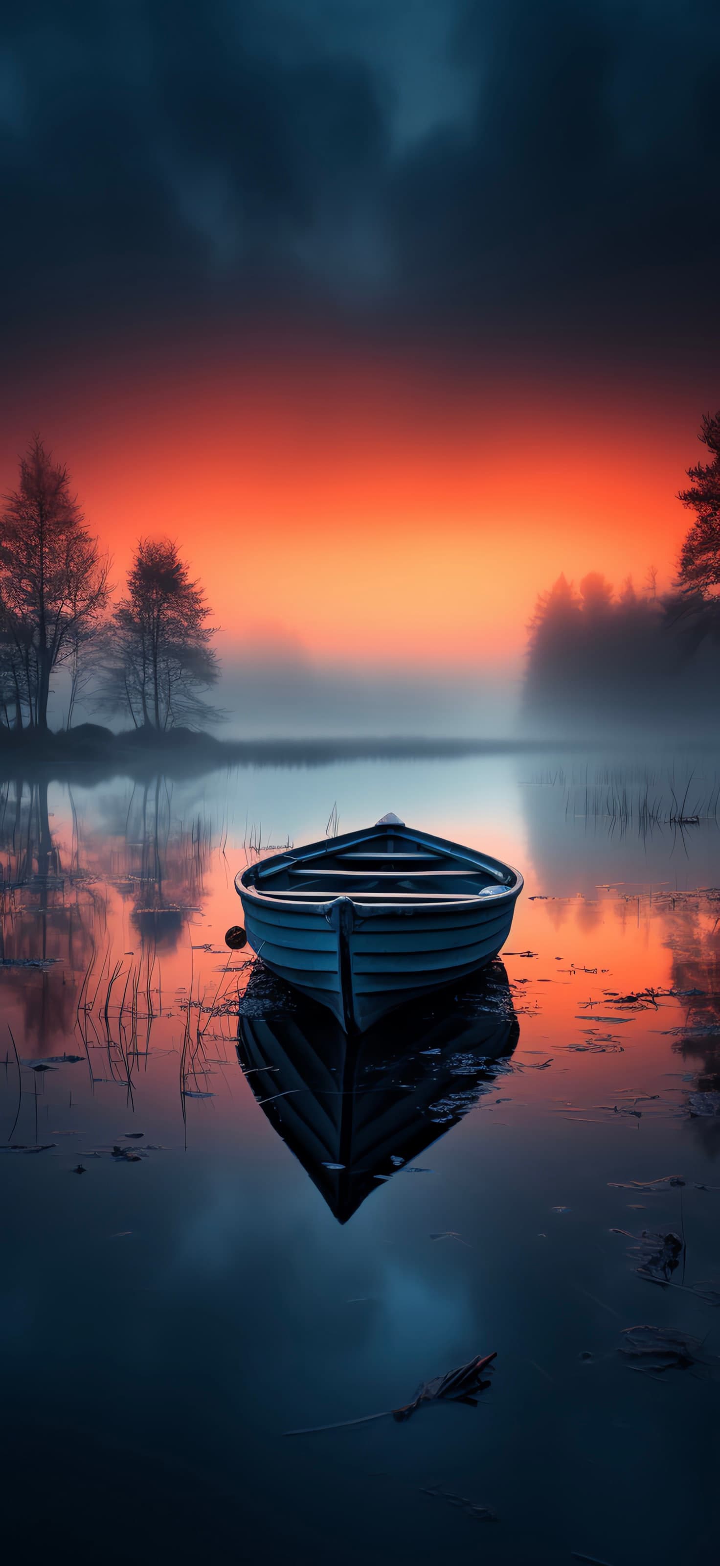 Sunset Lake Reflection - free phone wallpaper