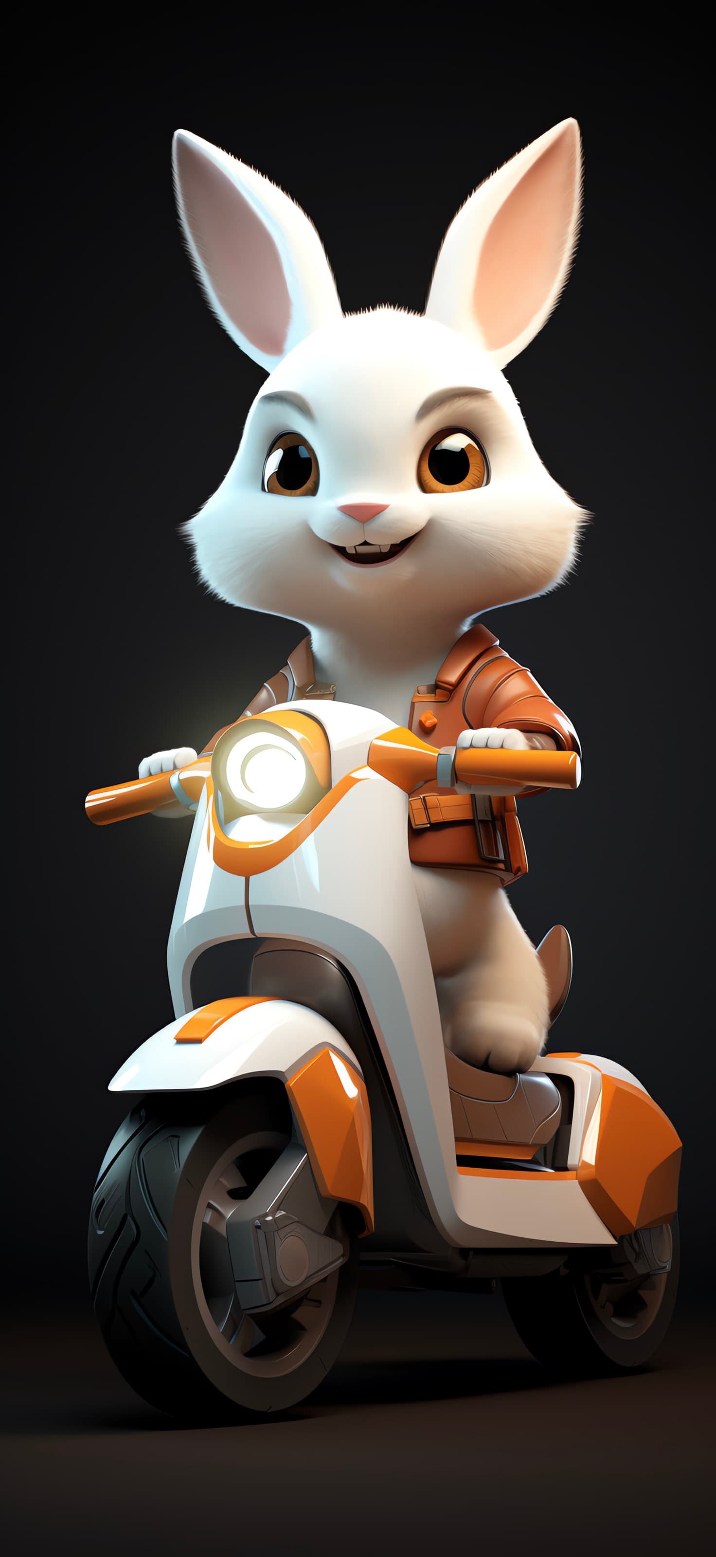 Bunny Scooter Ride - free phone wallpaper