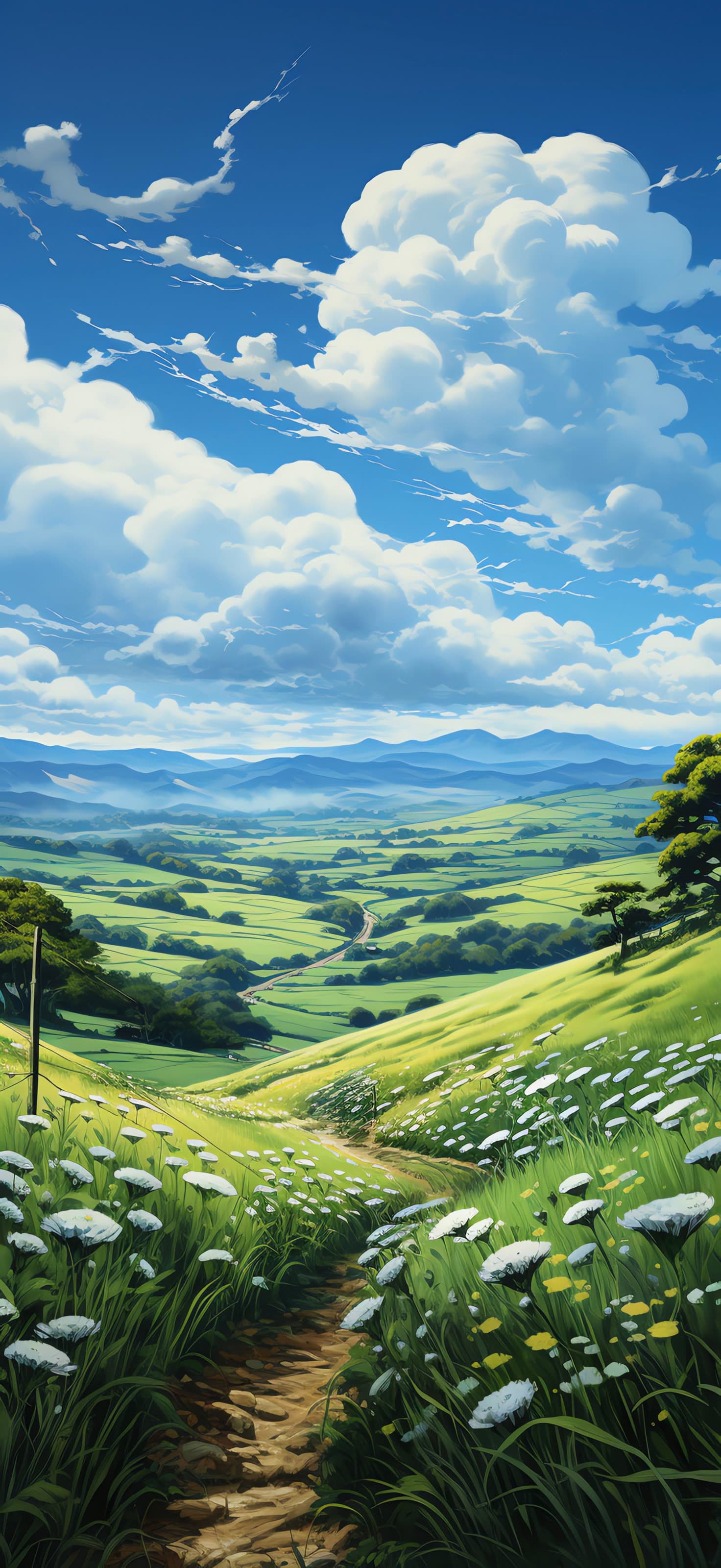 Rolling Green Hills - free phone wallpaper