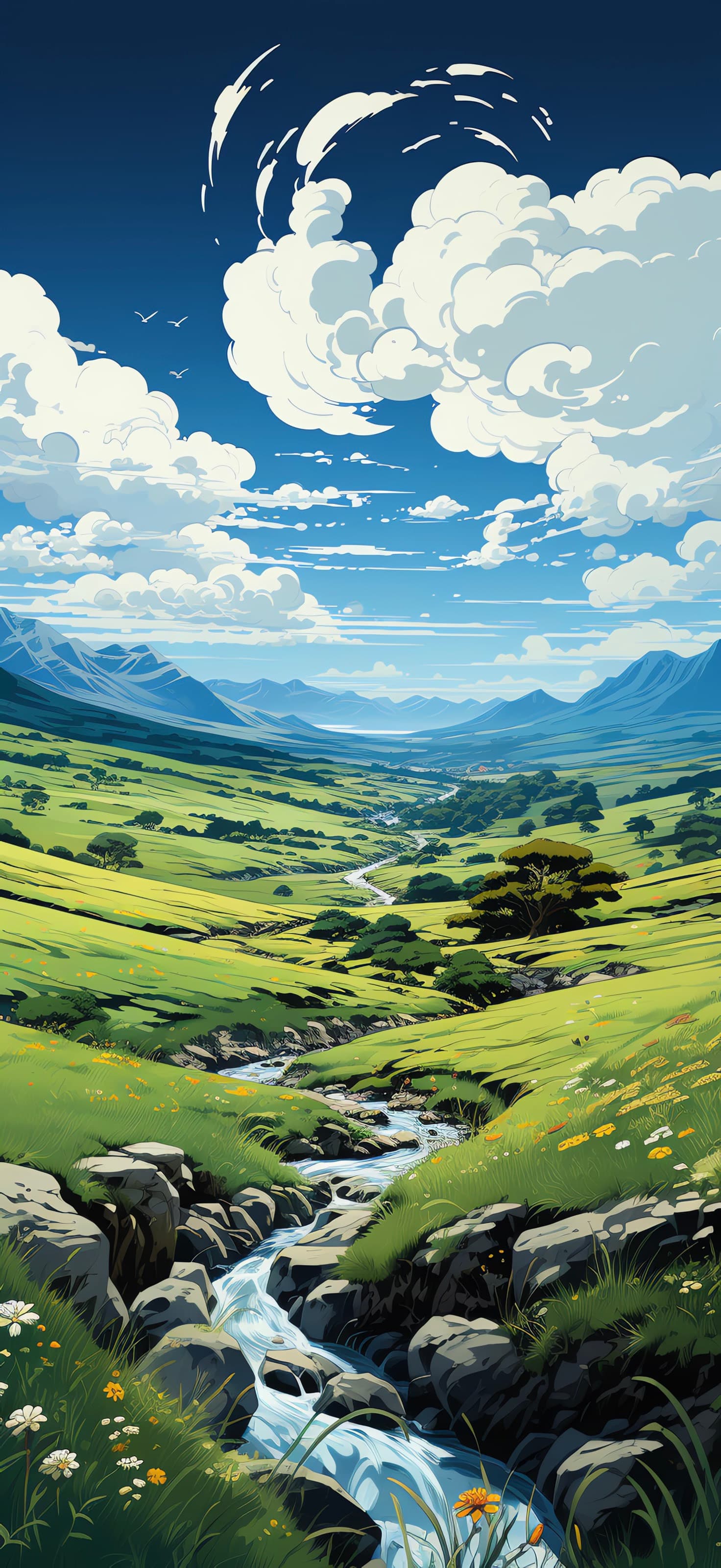 Green Valley Stream - free phone wallpaper